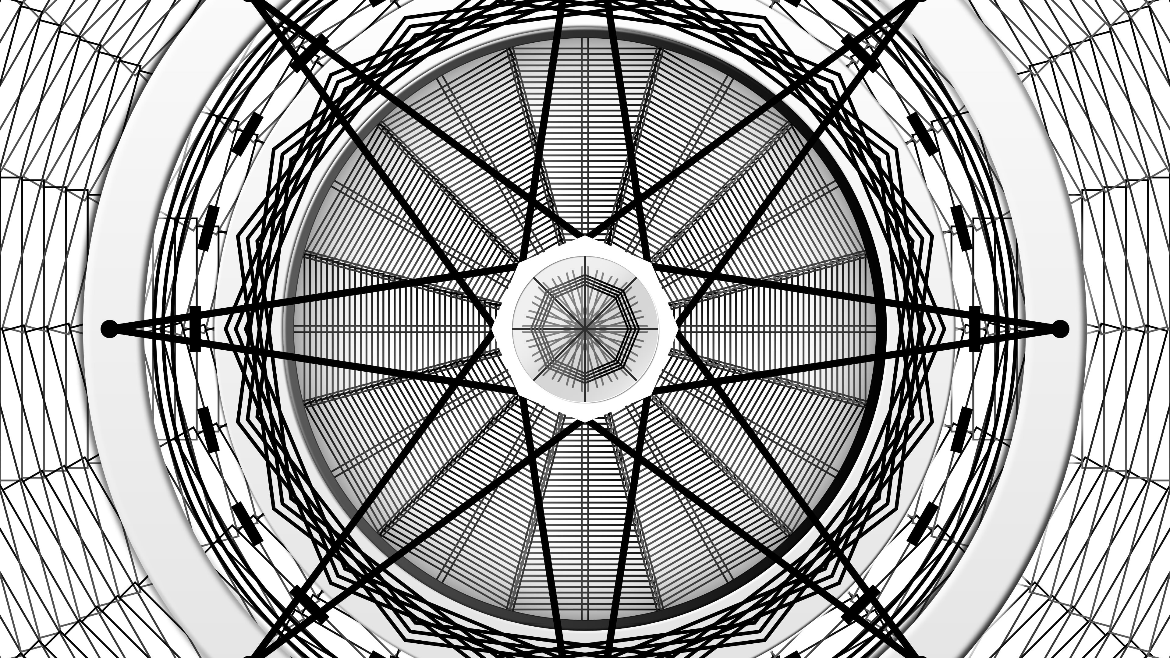 metal, abstract, simple, ferris wheel, 4K, HD Wallpaper