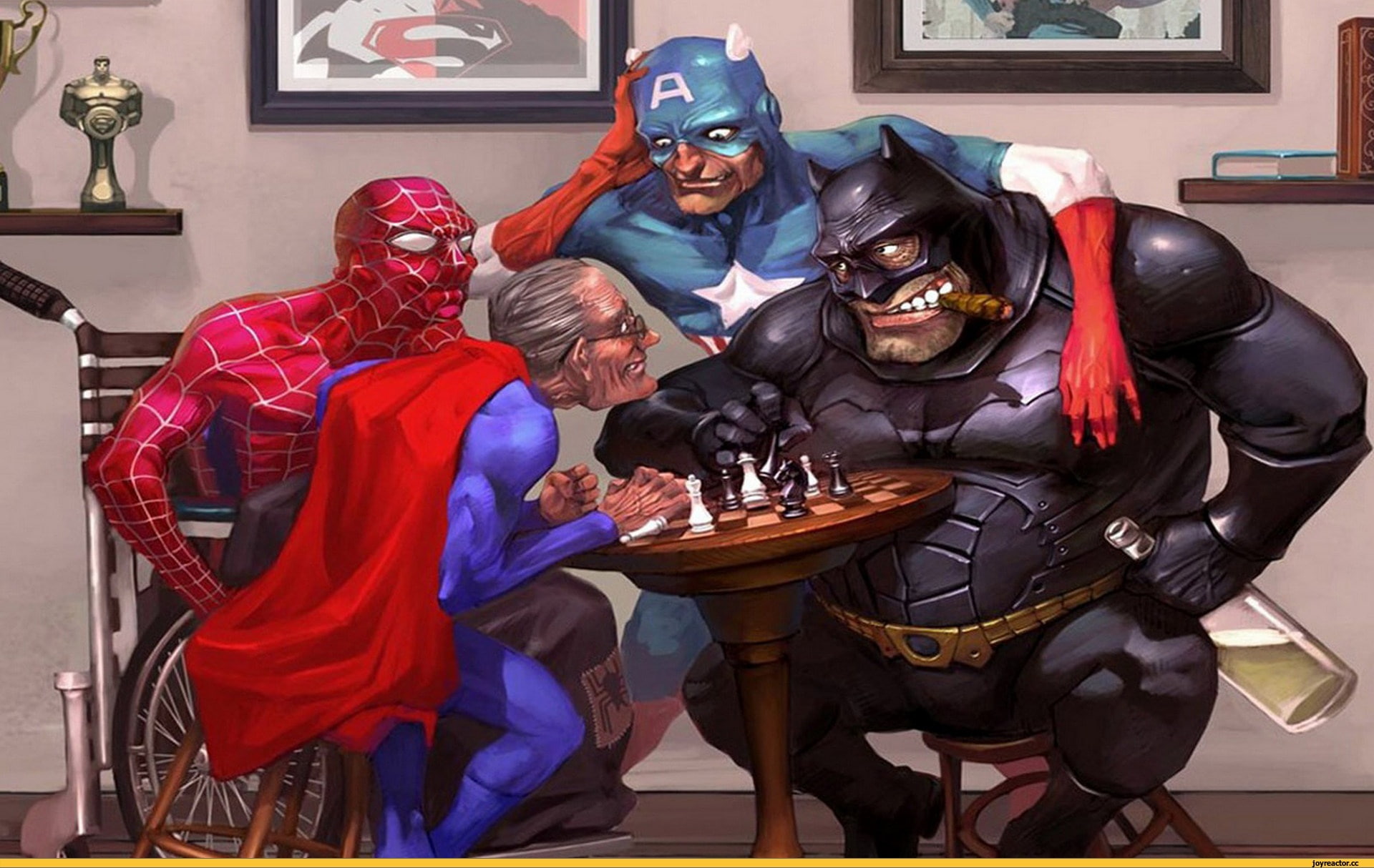 humor, abstracto, ajedrez, 1080P, juega, heroes, super, HD Wallpaper
