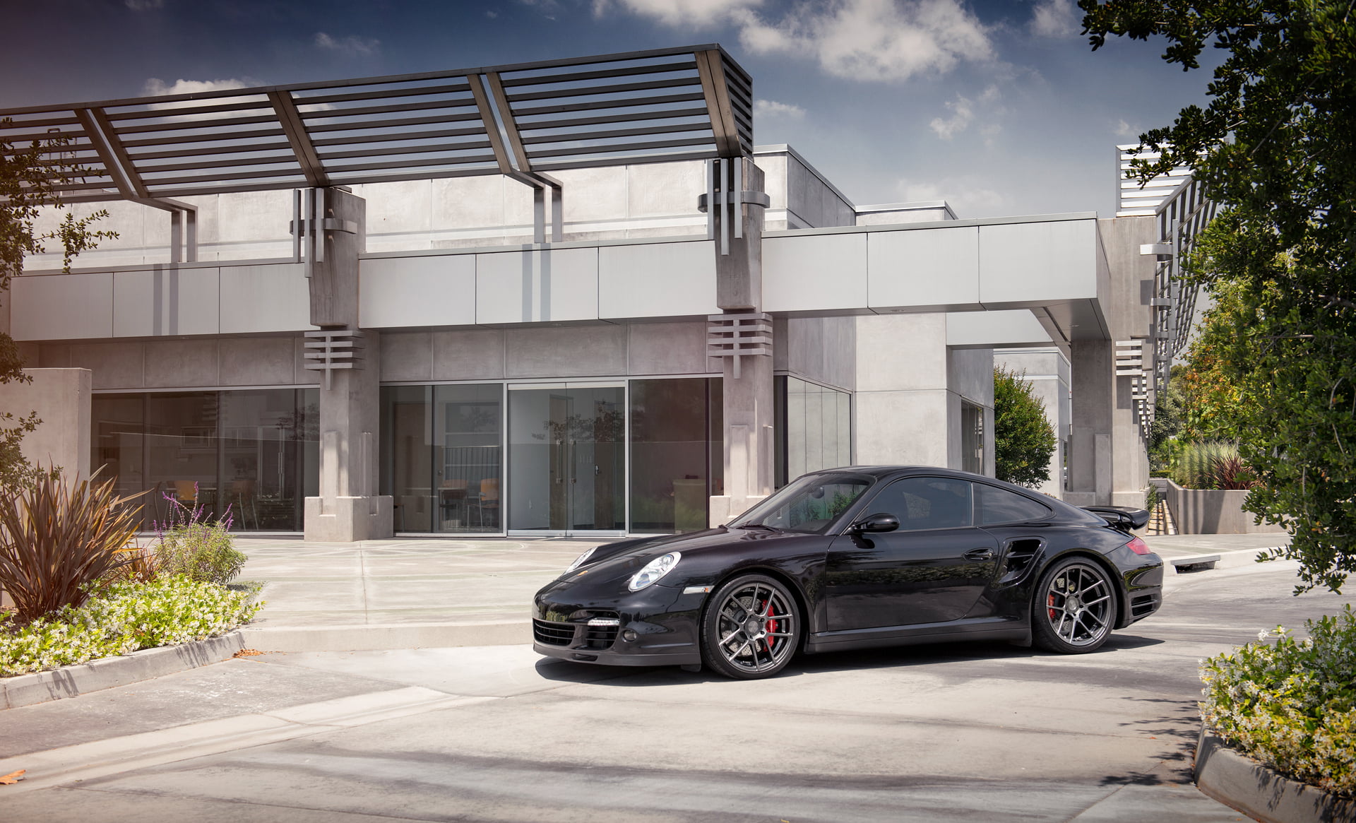 Porsche, 997, turbo, black, 1080P, HD Wallpaper