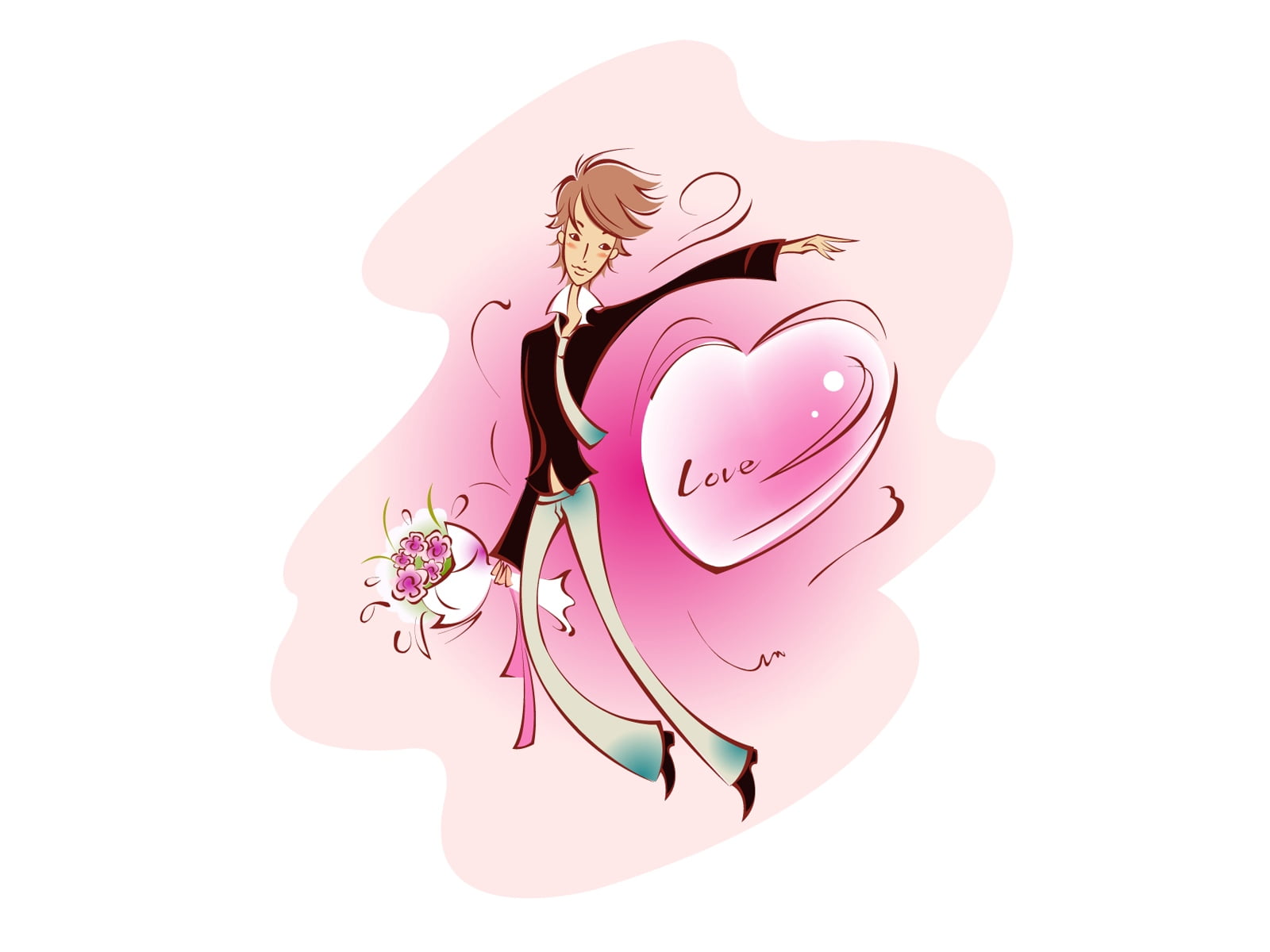 heart Shape, purple, females, digital composite, love, young women, man, connection, valentines Day - Holiday, clip Art, close-up, drawing, bouquet, branch, HD Wallpaper