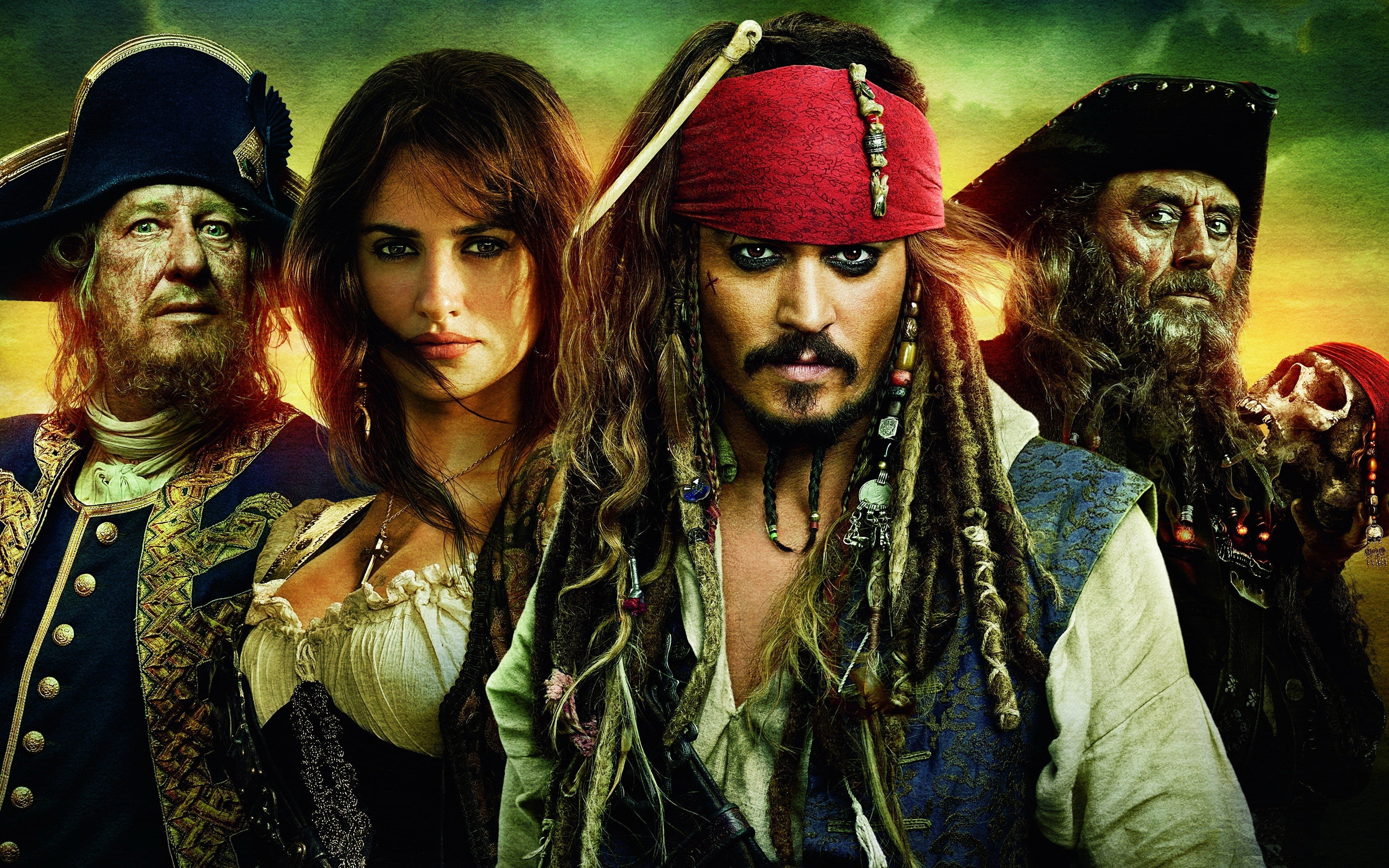 4K, Pirates Of The Caribbean, Jack sparrow, Pirates Of The Caribbean: On Stranger Tides, johnny depp, Penelope Cruz, movies, HD Wallpaper