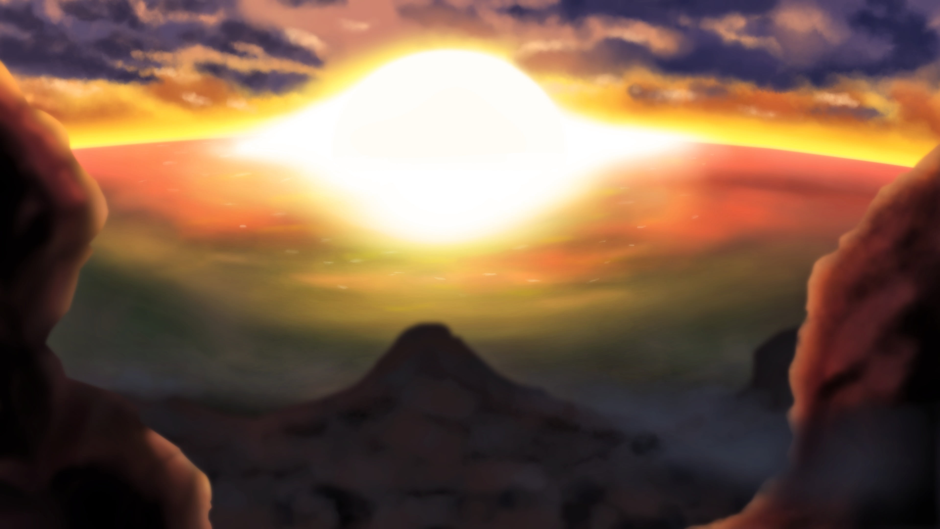 beauty in nature, sun, anime, human hand, real people, sky, orange color, 4K, lifestyles, Log Horizon, sunset, human body part, nature, hand, body part, HD Wallpaper