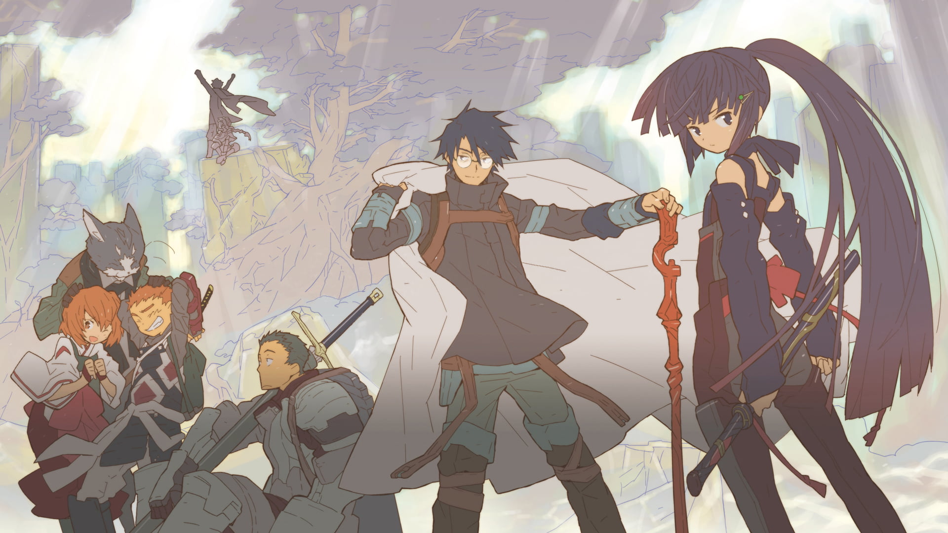 Shiroe, Naotsugu, Log Horizon, 1080P, Akatsuki (Log Horizon), Nyanta, HD Wallpaper