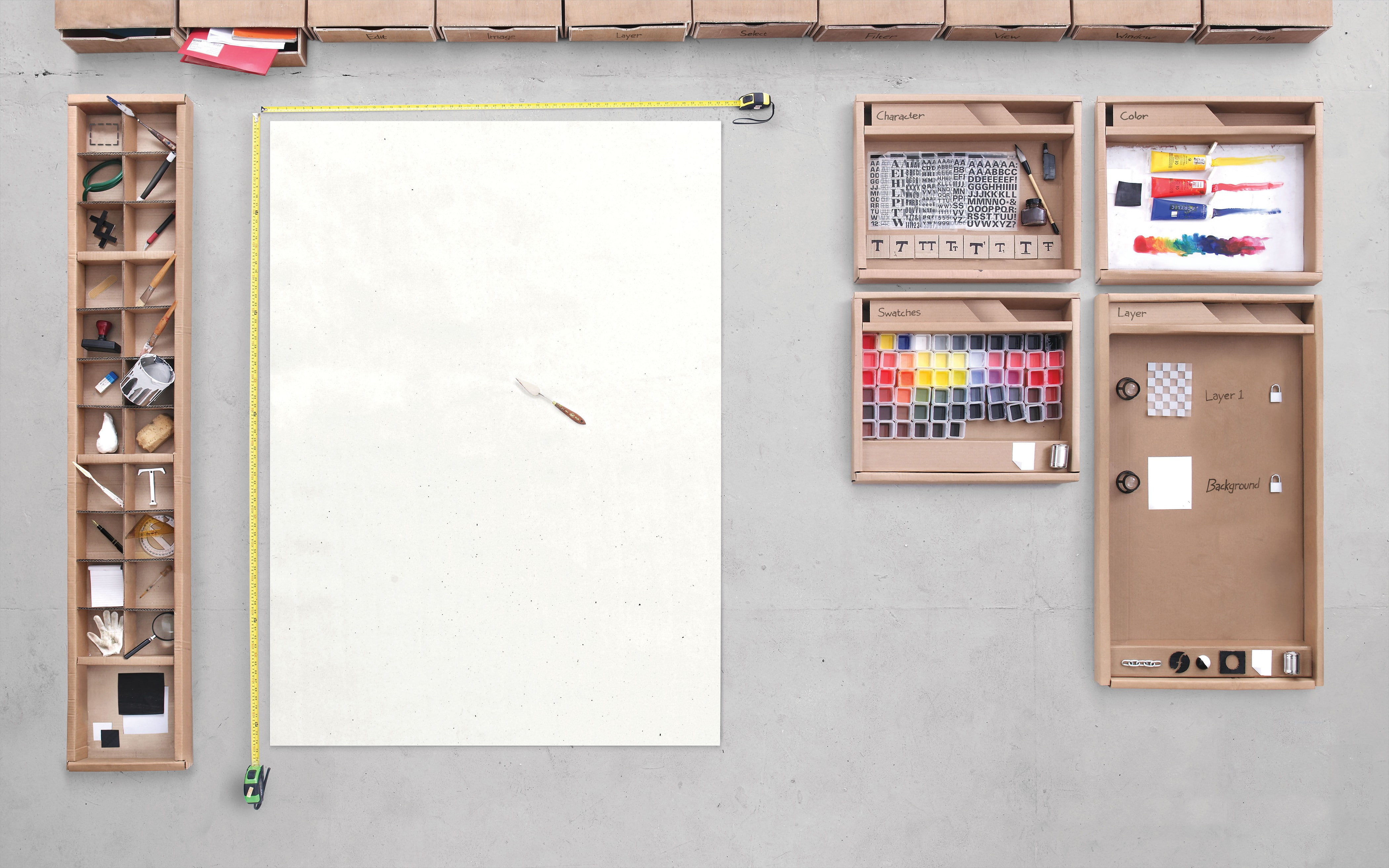 Software, realistic, digital art, Photoshop, artwork, workspace, 4K, drawing, desk, HD Wallpaper