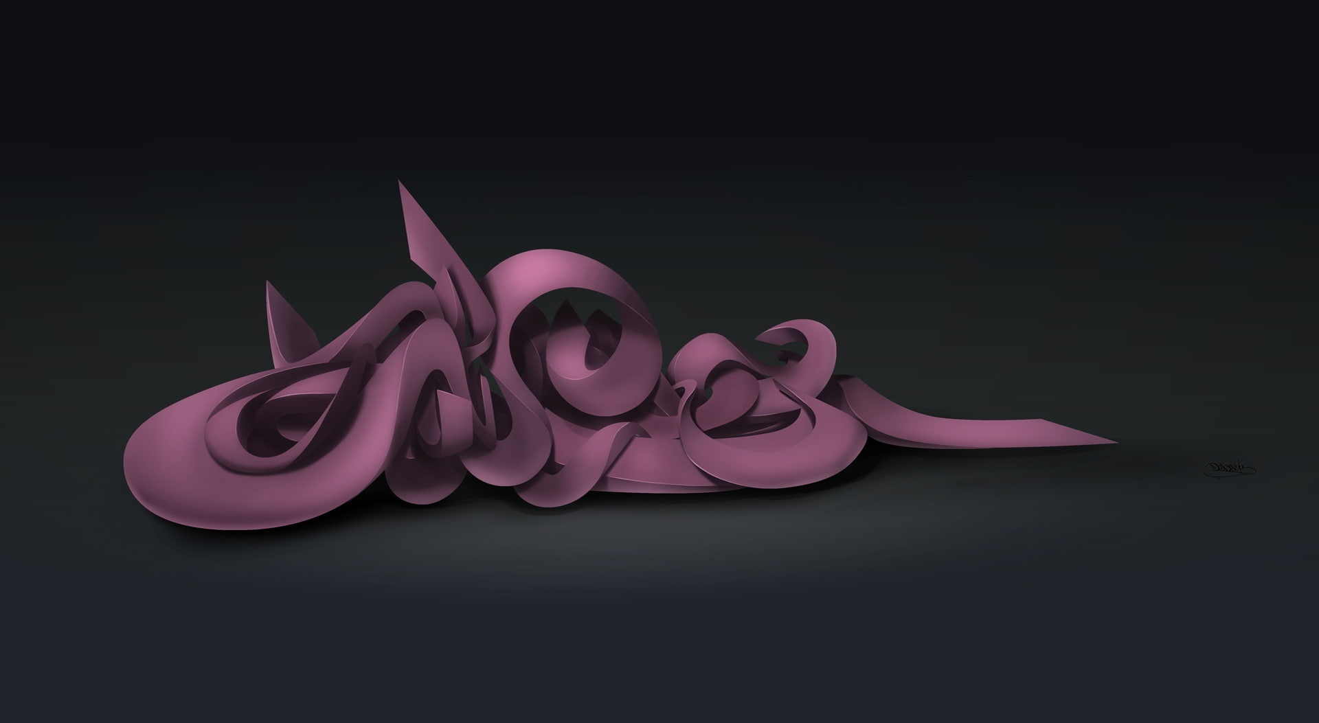 Graffiti, calligraphy, text, representation, black background, indoors, ii, background, art and craft, illustration, pink color, shape, creativity, no people, HD Wallpaper