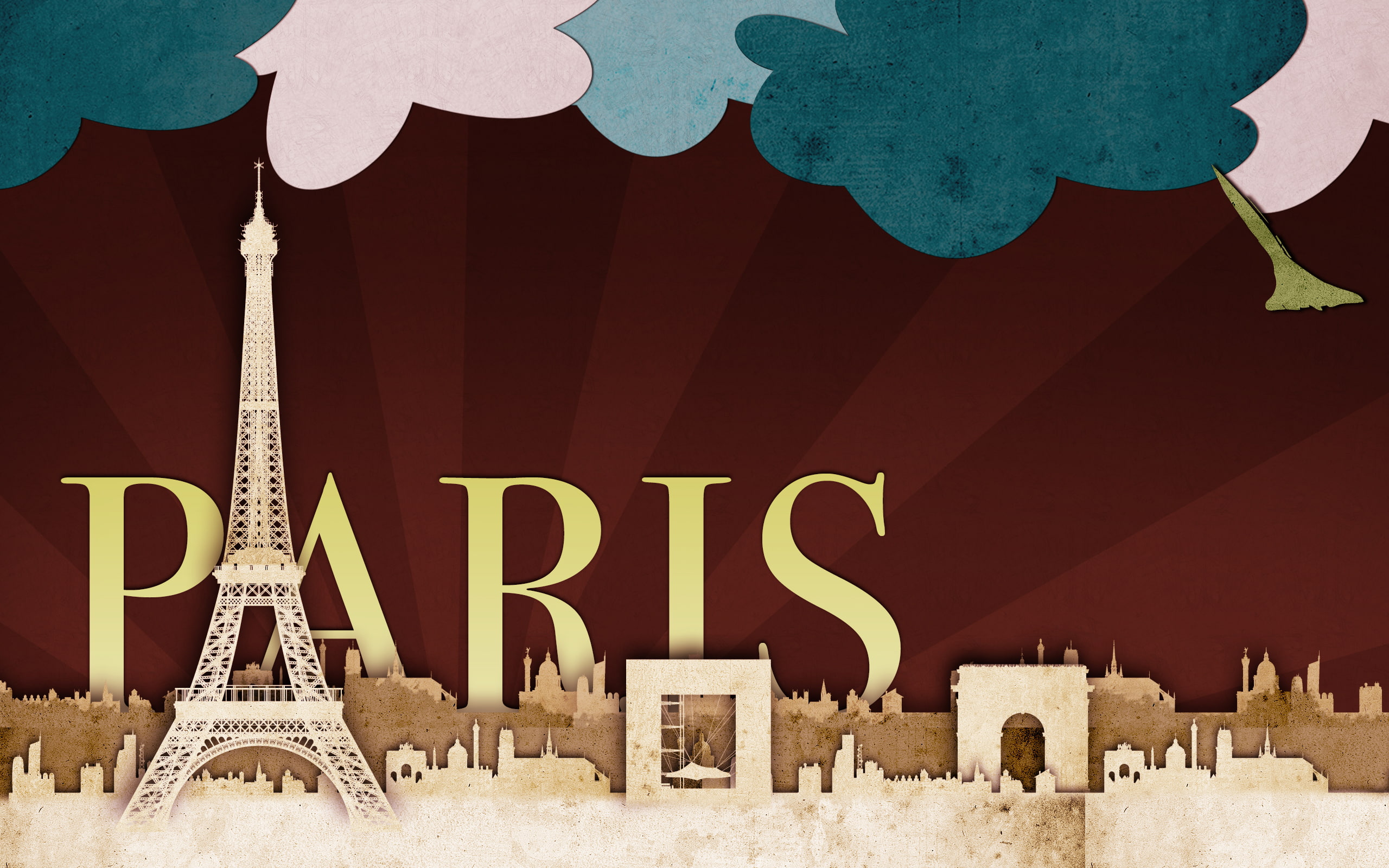 Skyline, standee, freestanding, HD, eiffel, tower, 2K, Paris, letter, HD Wallpaper