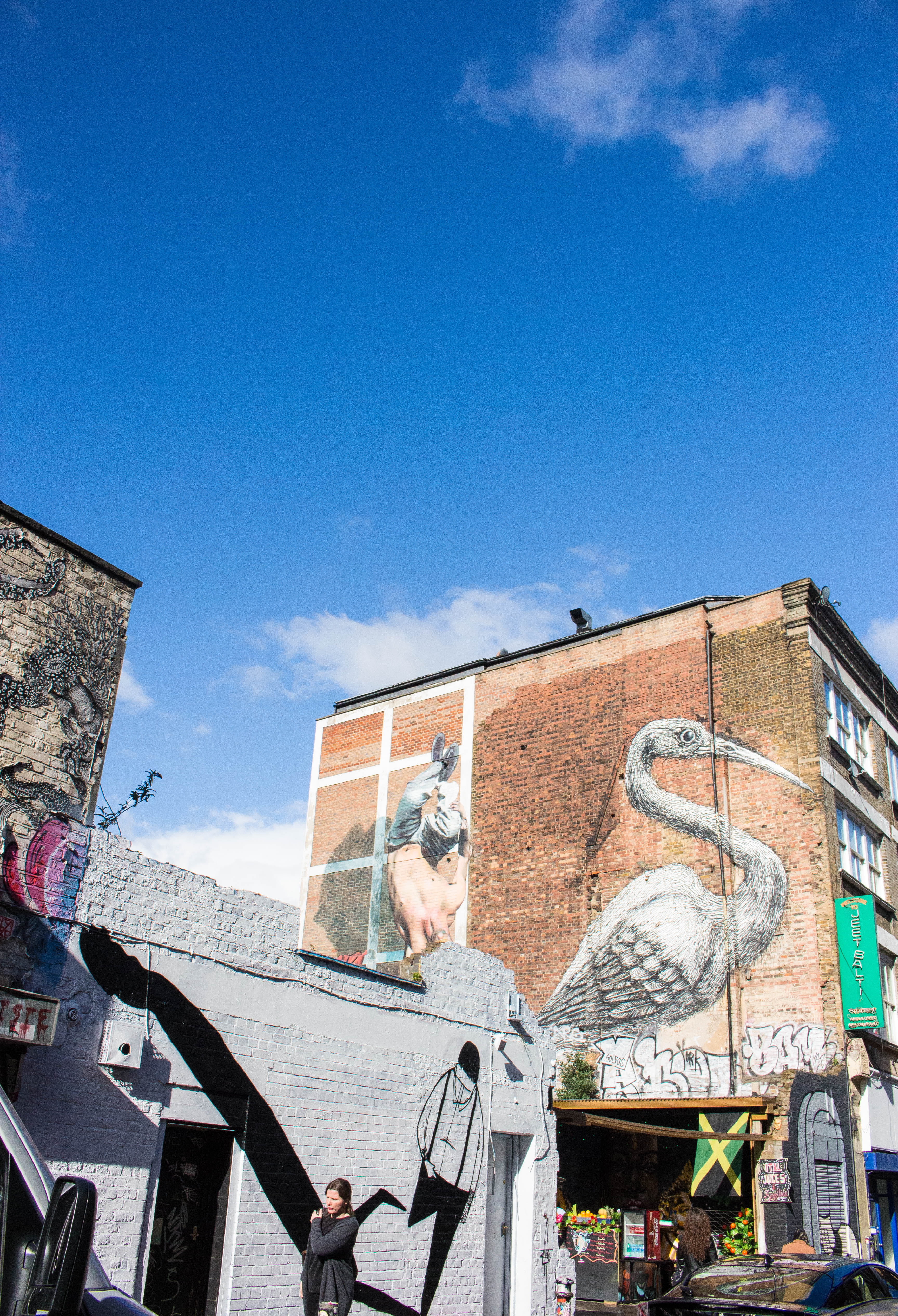 human representation, sky, day, built structure, nature, architecture, building exterior, brick lane, street photography, graffiti, shoreditch, cloud - sky, Phone HD Wallpaper