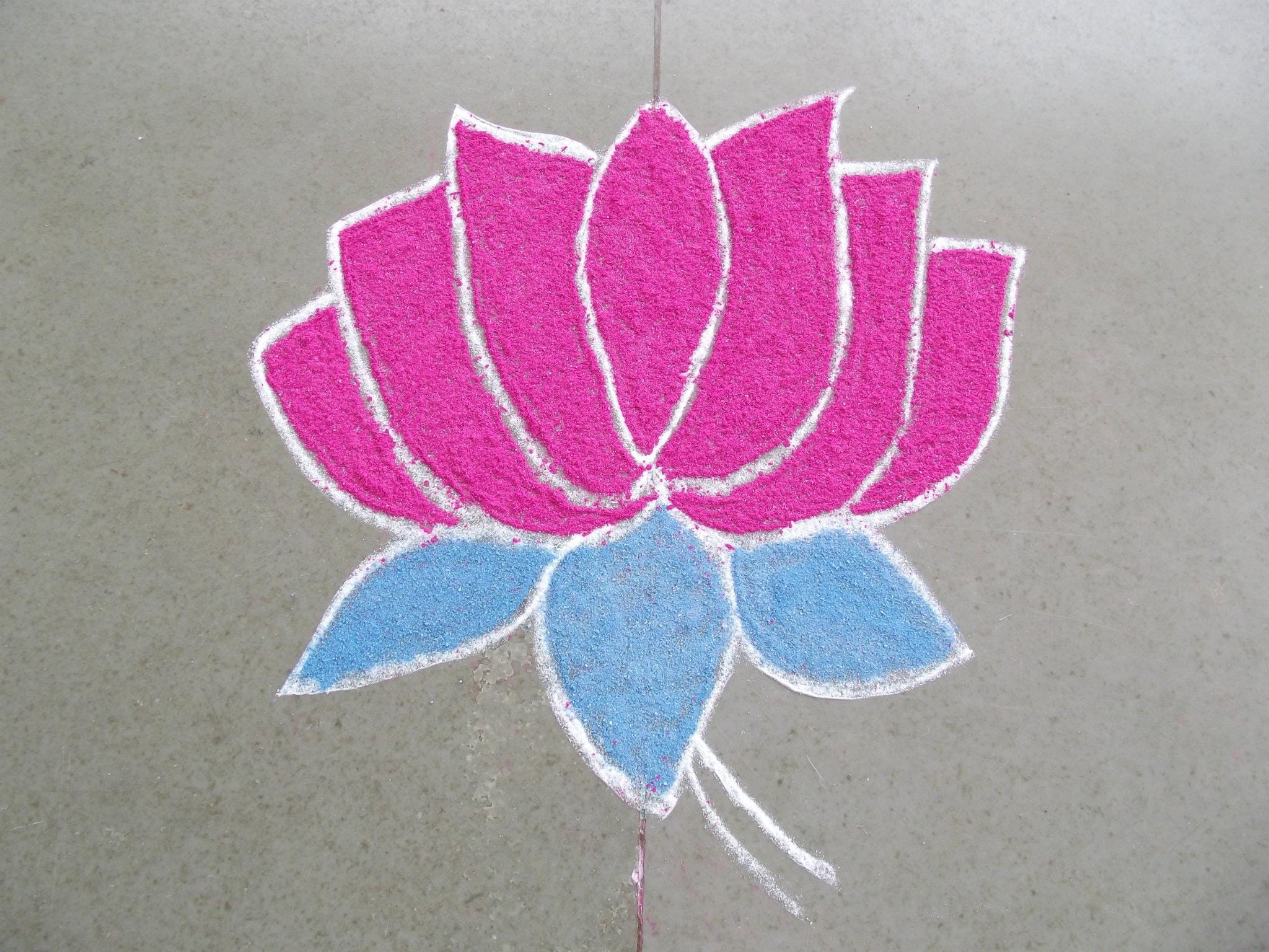 design, pink color, creative, outdoors, positive emotion, love, pattern, Drawing, no people, herb, Flower, 1080P, Lotus, close-up, chalk, day, directly above, HD Wallpaper
