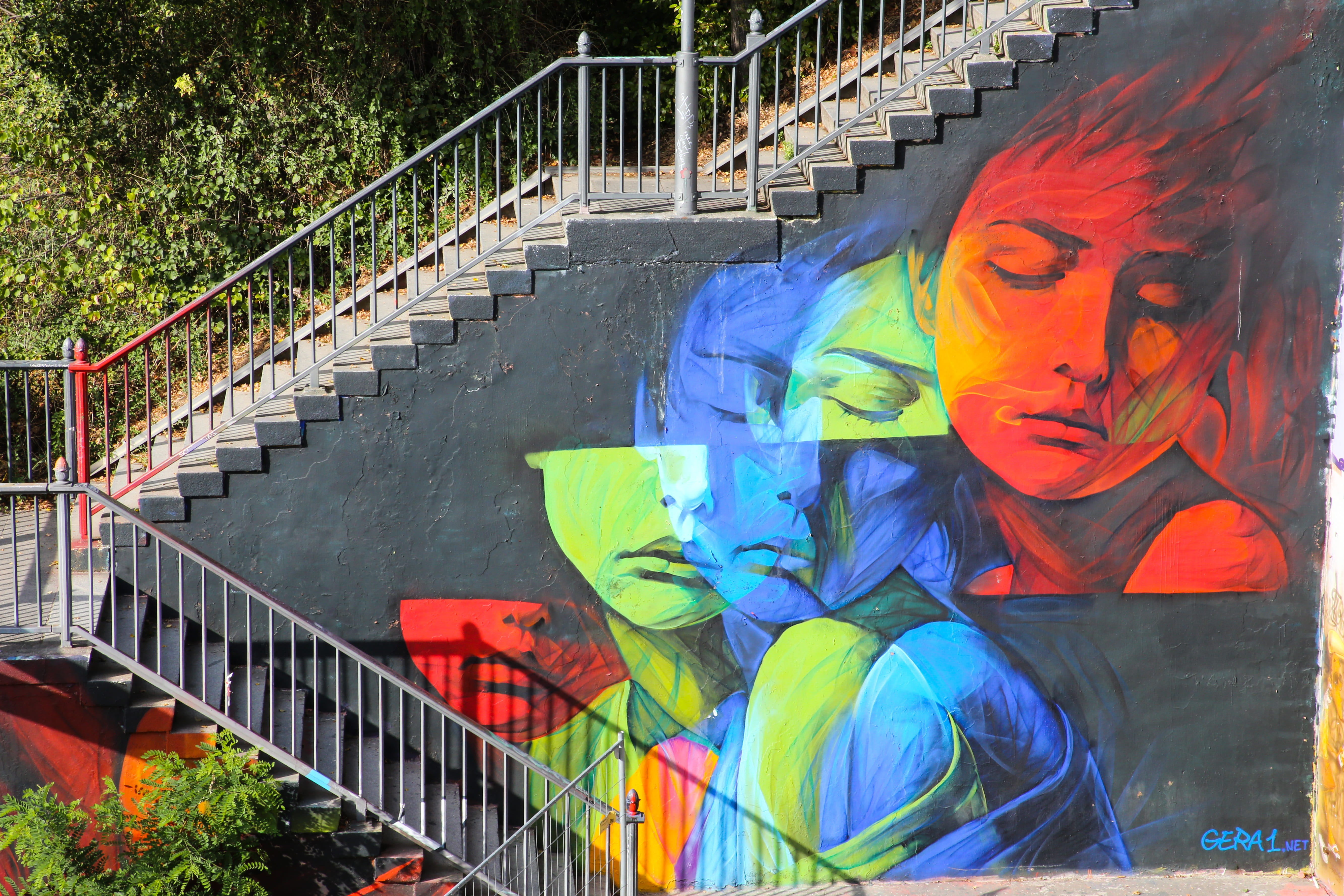 wall - building feature, 5K, no people, art and craft, outdoors, orange color, architecture, representation, graffiti, multi colored, nature, plant, mainz, HD Wallpaper