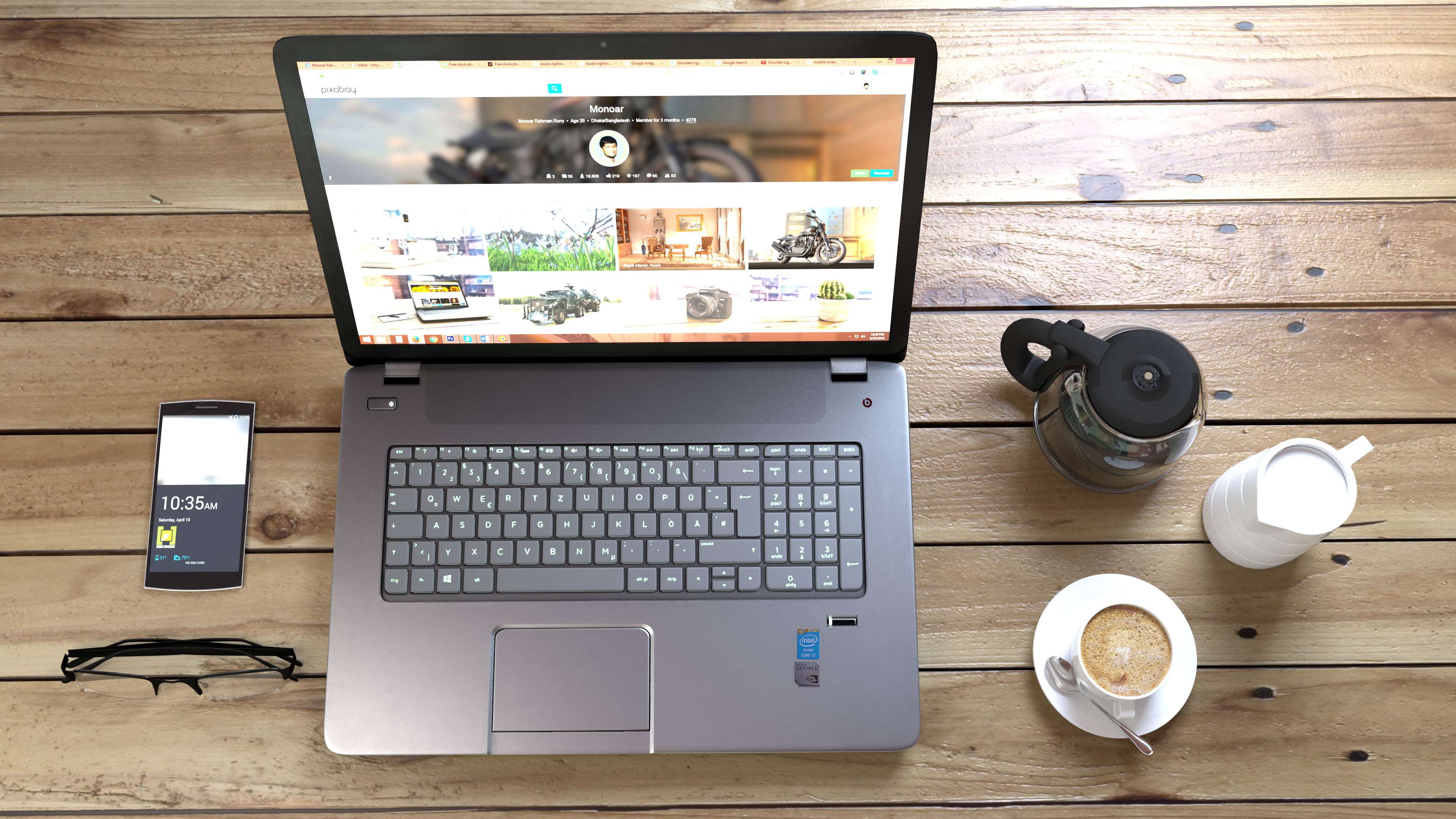 social, internet, 4K, smartphone, wood - material, camera - photographic equipment, directly above, technology, mug, keyboard, coffee, web, indoors, coffee - drink, HD Wallpaper