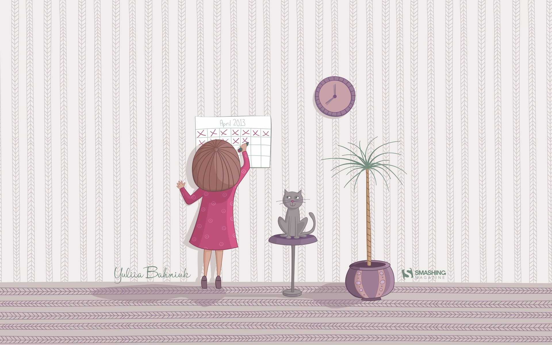 1080P, artistic, time, marking, calendar, illustration, passed, girl, days, HD Wallpaper