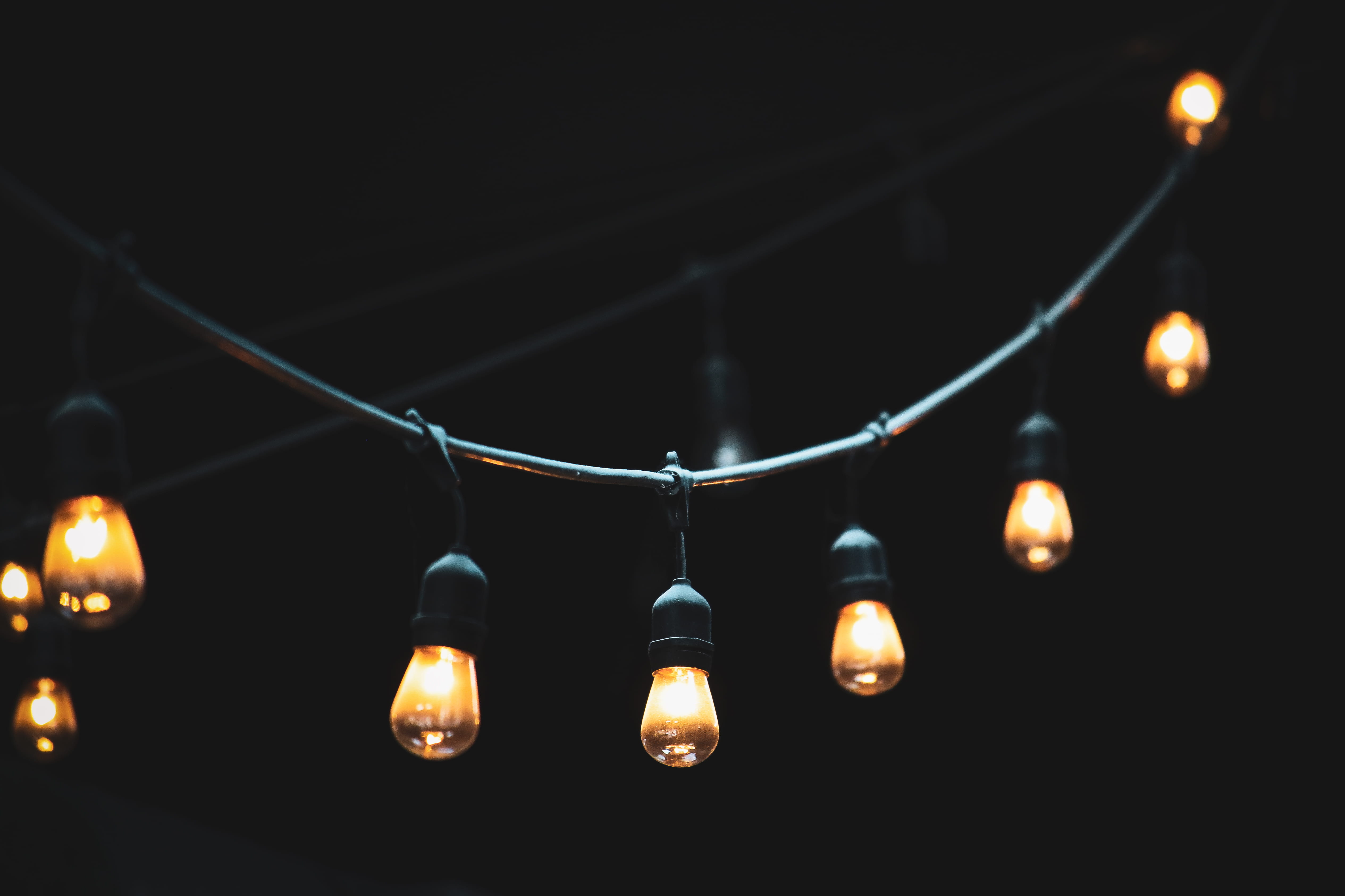 light bulb, lights, indoors, insubstantial, low angle view, no people, decoration, bright, luminescence, lighting equipment, electric light, electricity, HD Wallpaper