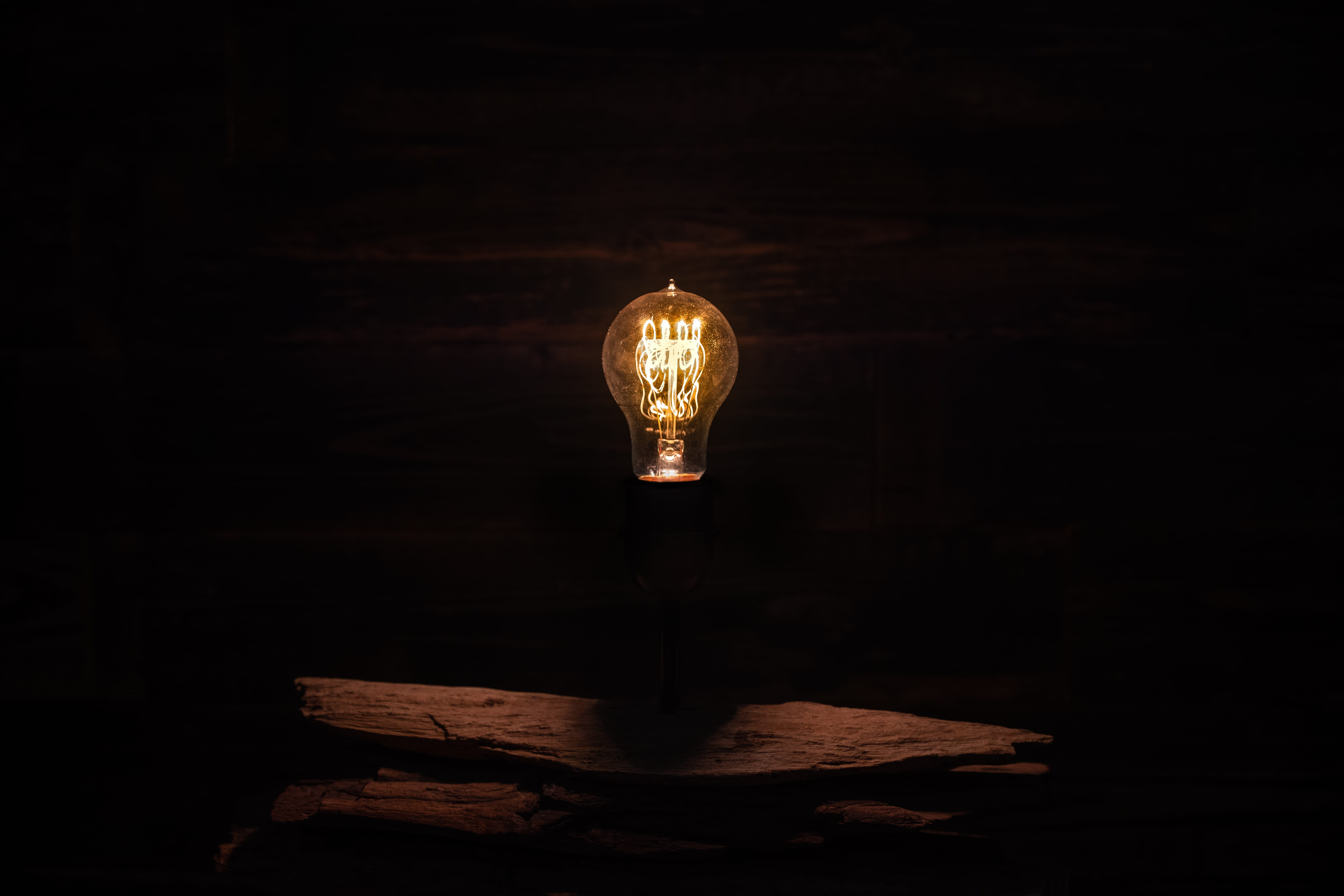 luminosity, filament, light bulb, darkroom, electricity, light - natural phenomenon, black background, lighting equipment, no people, lamp, 5K, indoors, HD Wallpaper