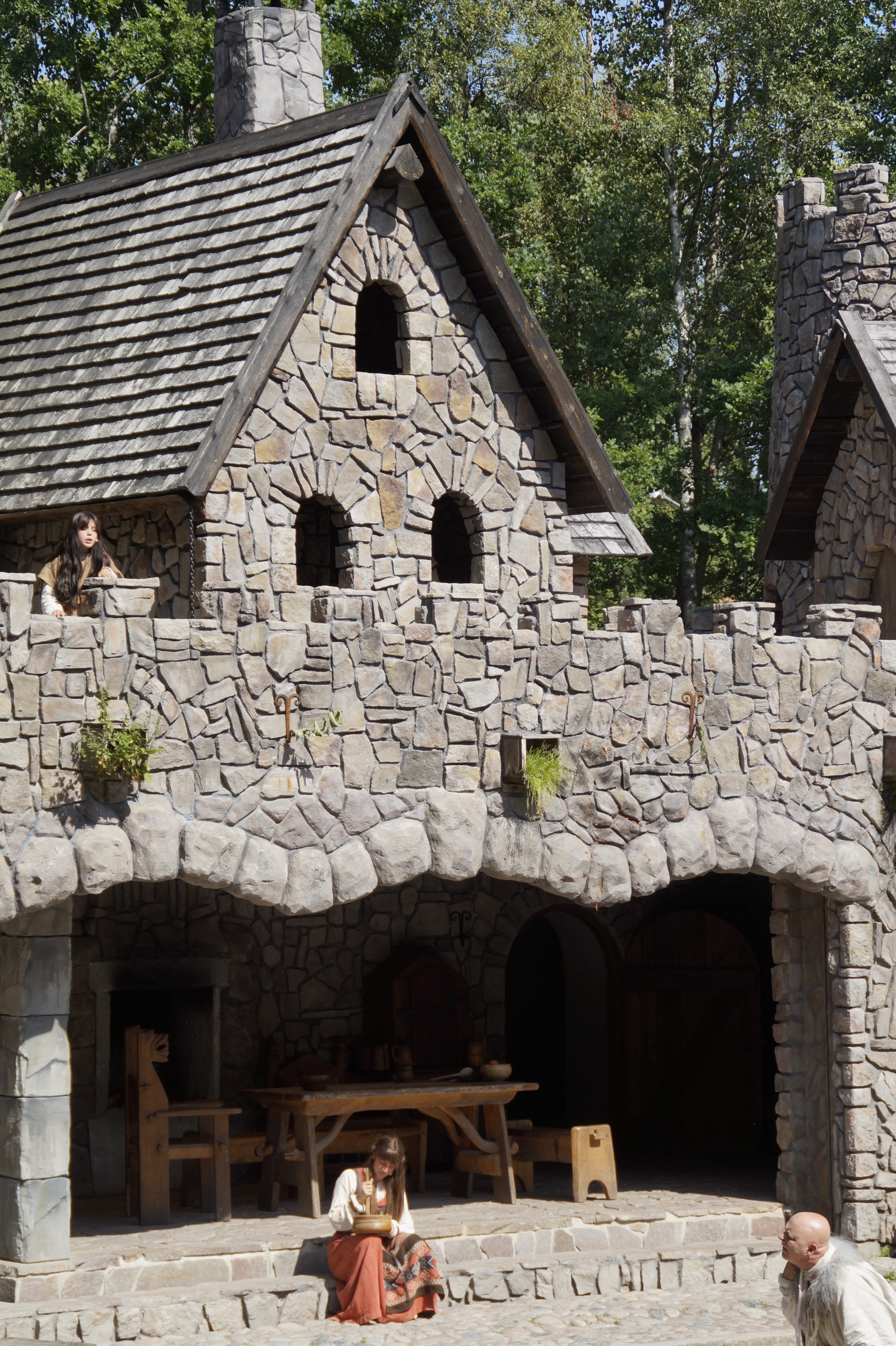 childrens book, sunlight, building exterior, building, astrid lindgrens world, plant, women, leisure activity, actor, the past, demonstration, stone wall, Phone HD Wallpaper