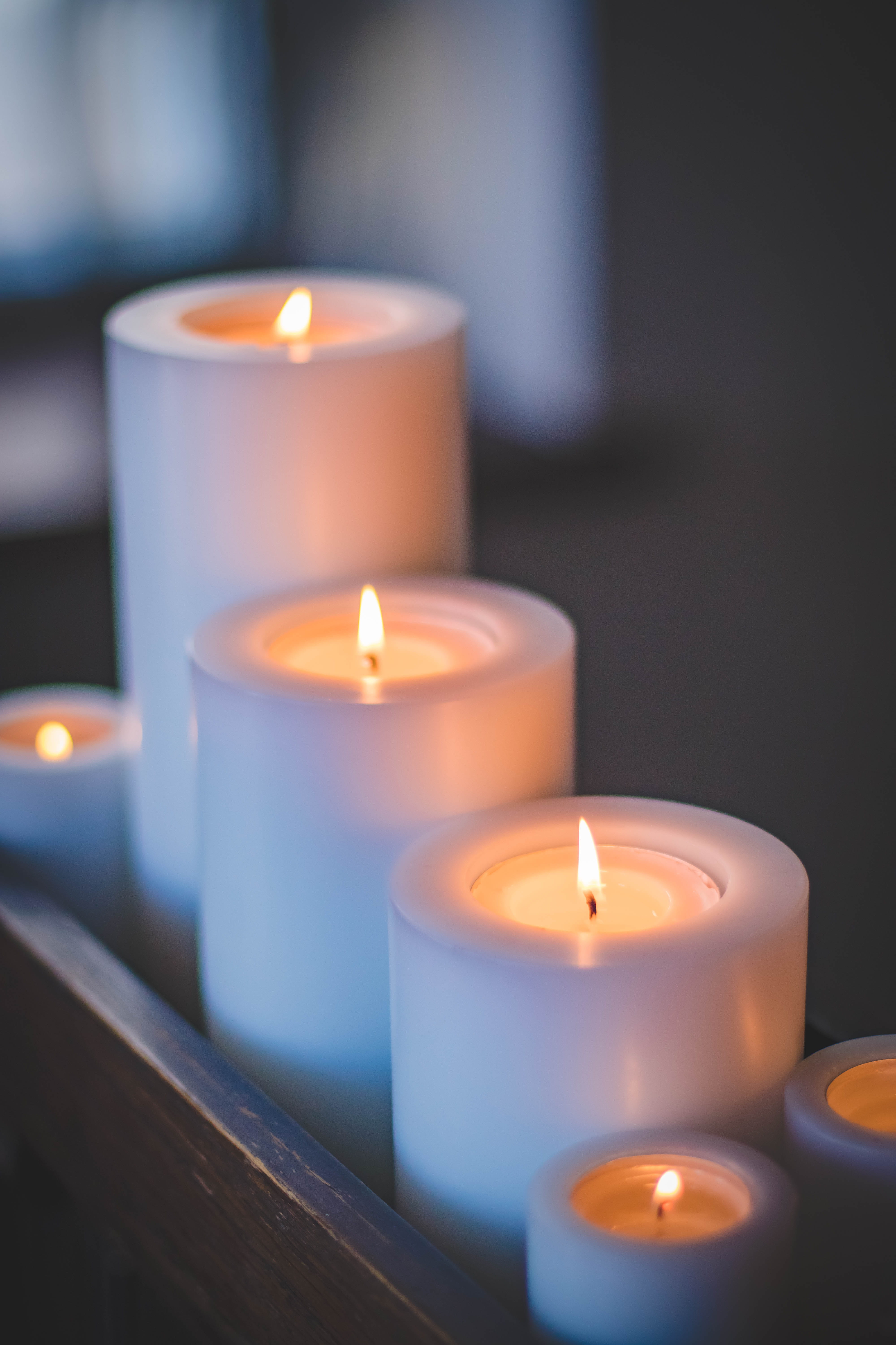 wick, 5K, photography, flame, nature, heat - temperature, wax, burning, blur, tea light, depth of field, close-up, illuminated, indoors, candle wicks, Phone HD Wallpaper