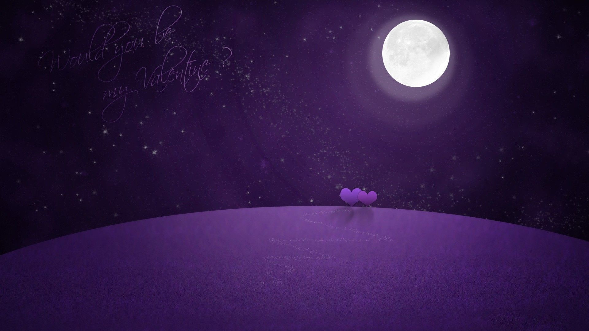 day, hd, violet, purple, full, 1080P, moon, valentines day, valentines, white, HD Wallpaper
