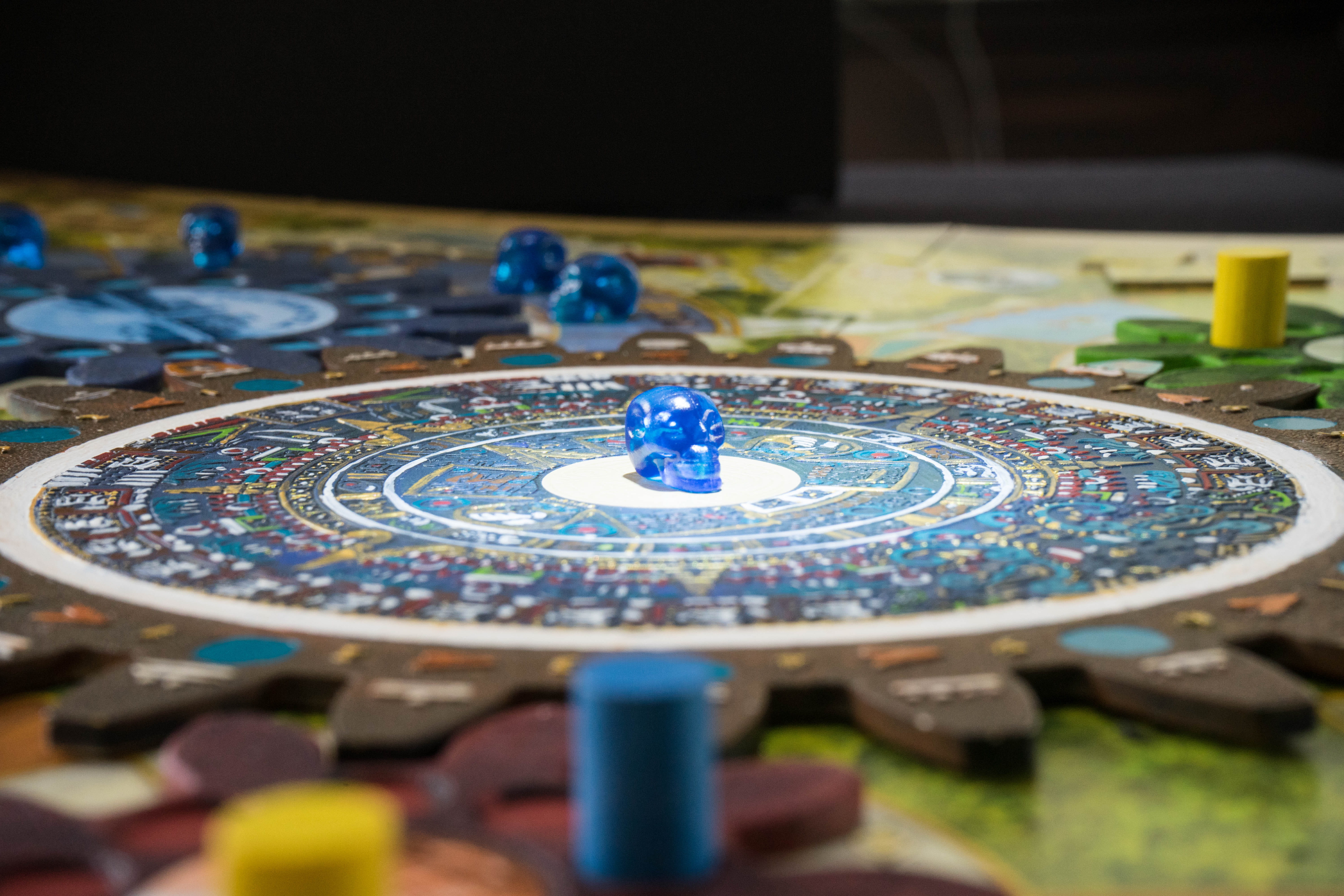 circle, day, crystal, pattern, blue, boardgame, close-up, skull, shape, geometric shape, arts culture and entertainment, nature, multi colored, indoors, HD Wallpaper