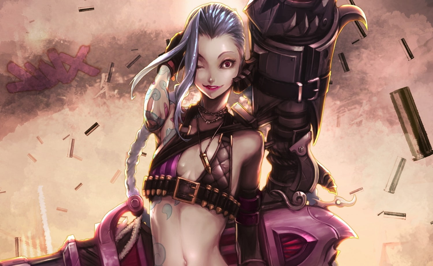 blue hair, 720P, League of Legends, Jinx (League of Legends), HD Wallpaper