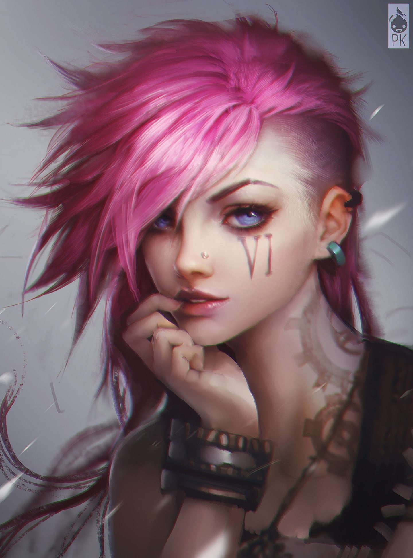 women, 1080P, digital art, League Of Legends, Vi (League Of Legends), Phone HD Wallpaper