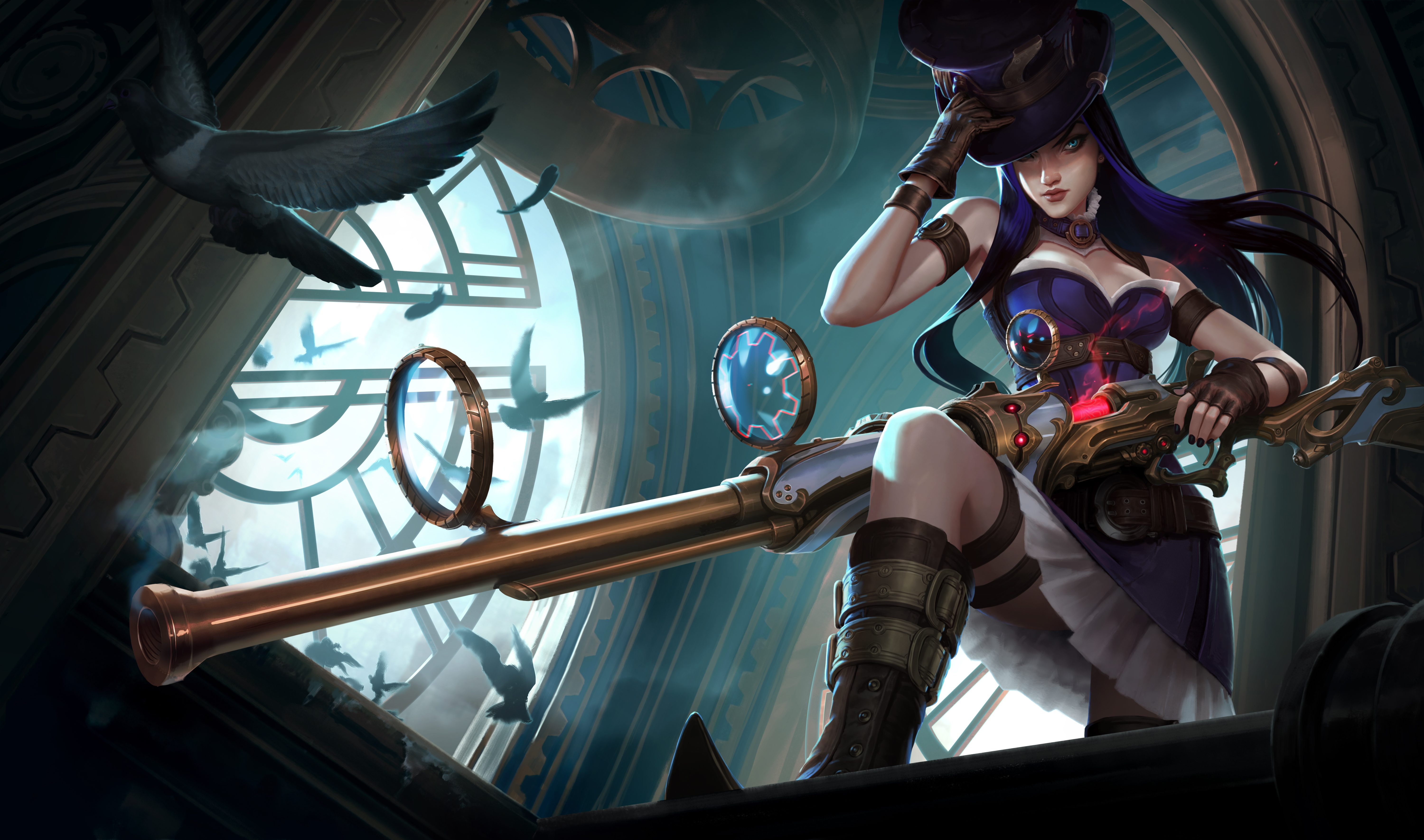 5K, 5K, Caitlyn, League of Legends, HD Wallpaper