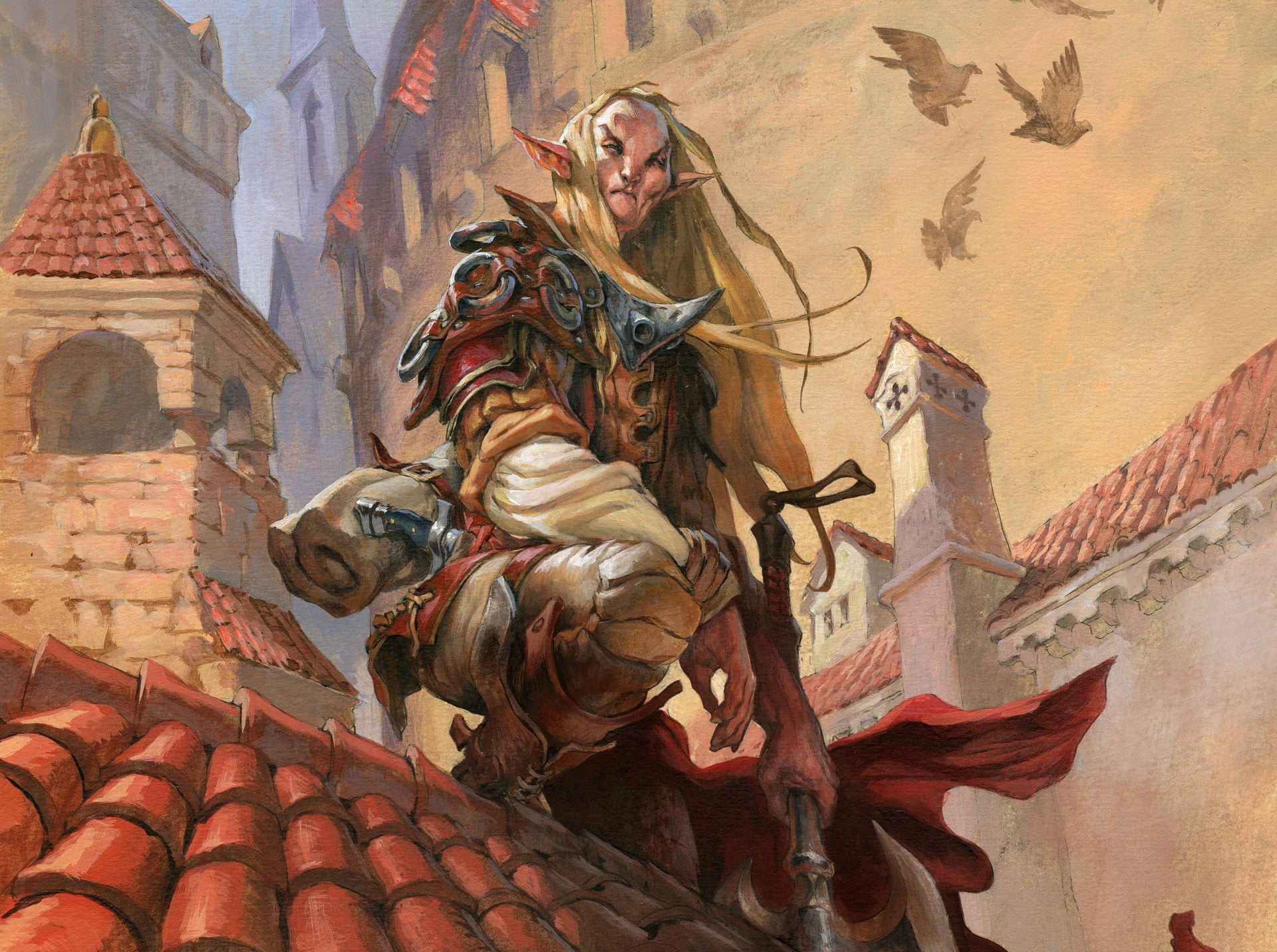 1080P, Magic: The Gathering, Jesper Ejsing, Selvalas Enforcer, elf, HD Wallpaper