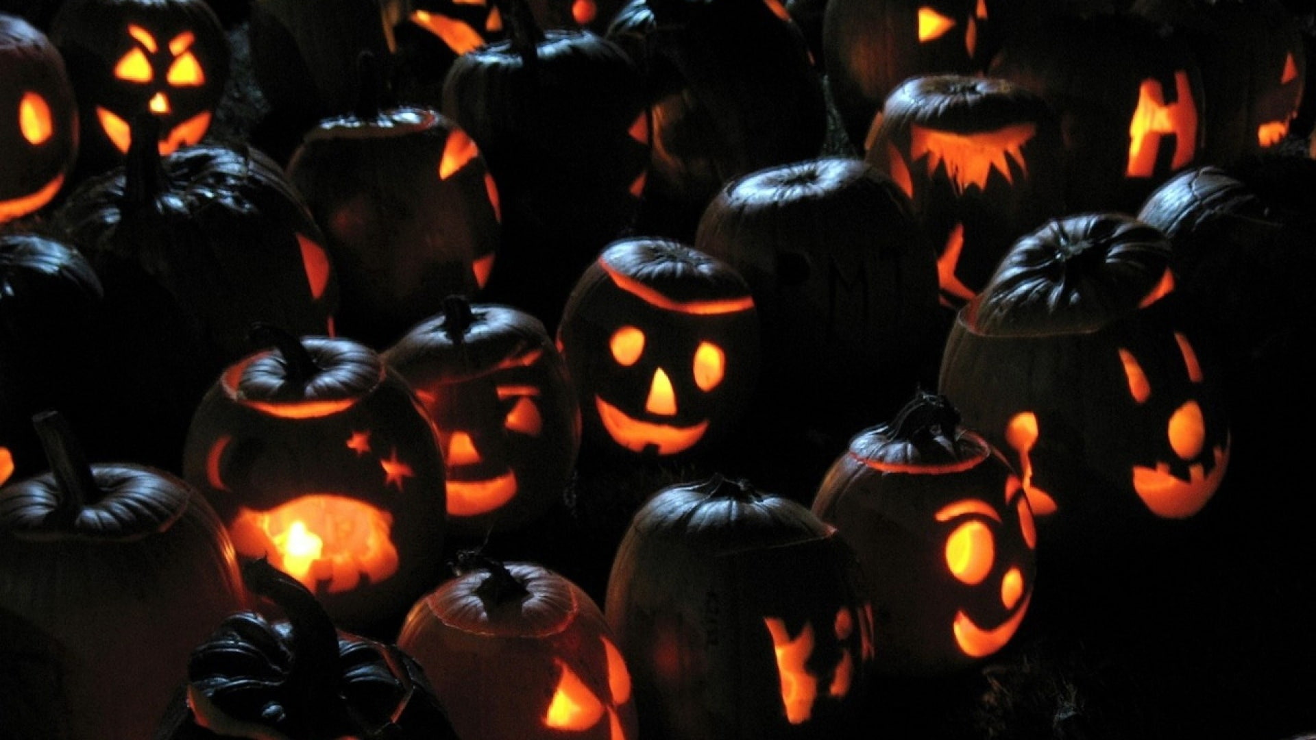 arts, holiday, pumpkin, candle, congestion, fire, 1080P, grimace, halloween, lanterns, HD Wallpaper