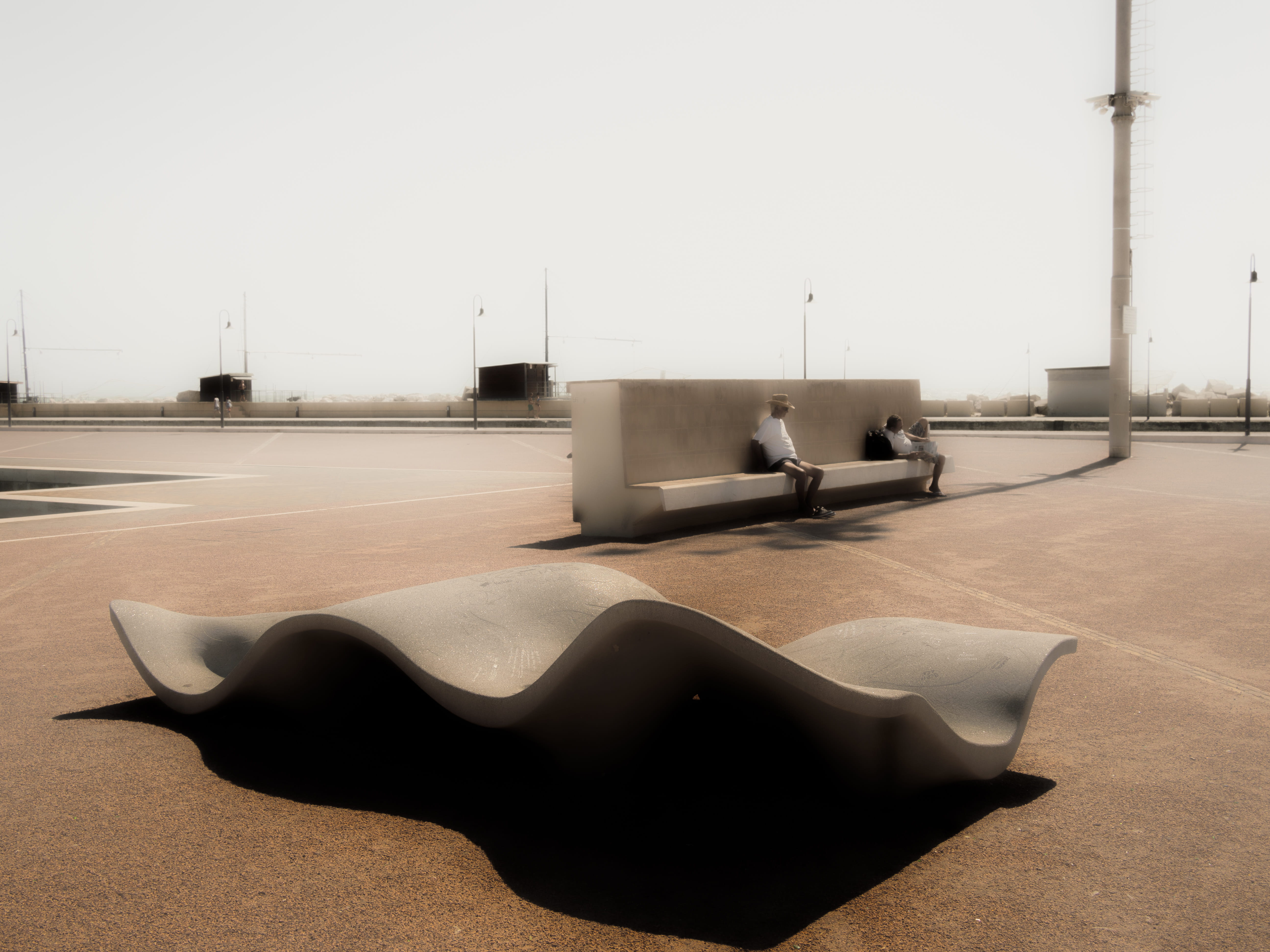 senigallia, sepia, no people, nature, relax, place, sculpture, absence, siesta, architecture, clear sky, italy, empty, copy space, lifestyles, building exterior, HD Wallpaper