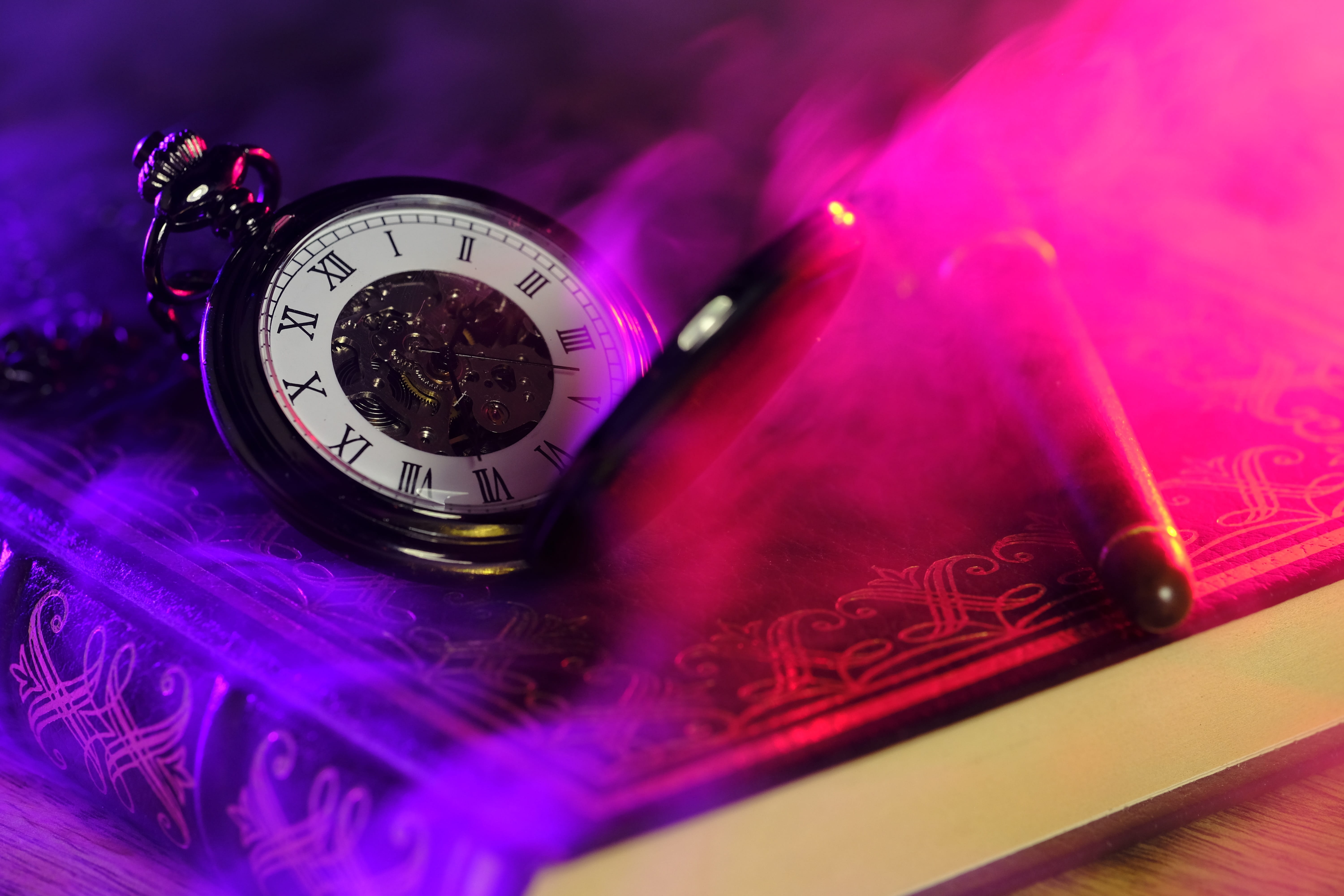 literature, instrument of time, clock, magic, communication, steam, indoors, movement, filler, accuracy, pink color, close-up, minute hand, time of, weird, HD Wallpaper