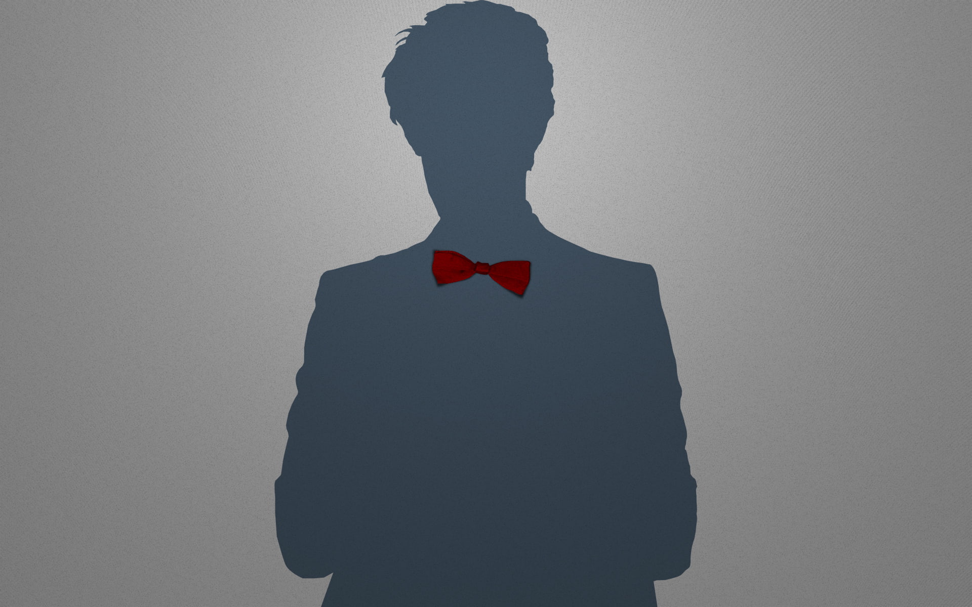 boy, shadow, grey, people, 1080P, male, Babochka, silhouette, bow, guy, red, minimalism, tie, HD Wallpaper