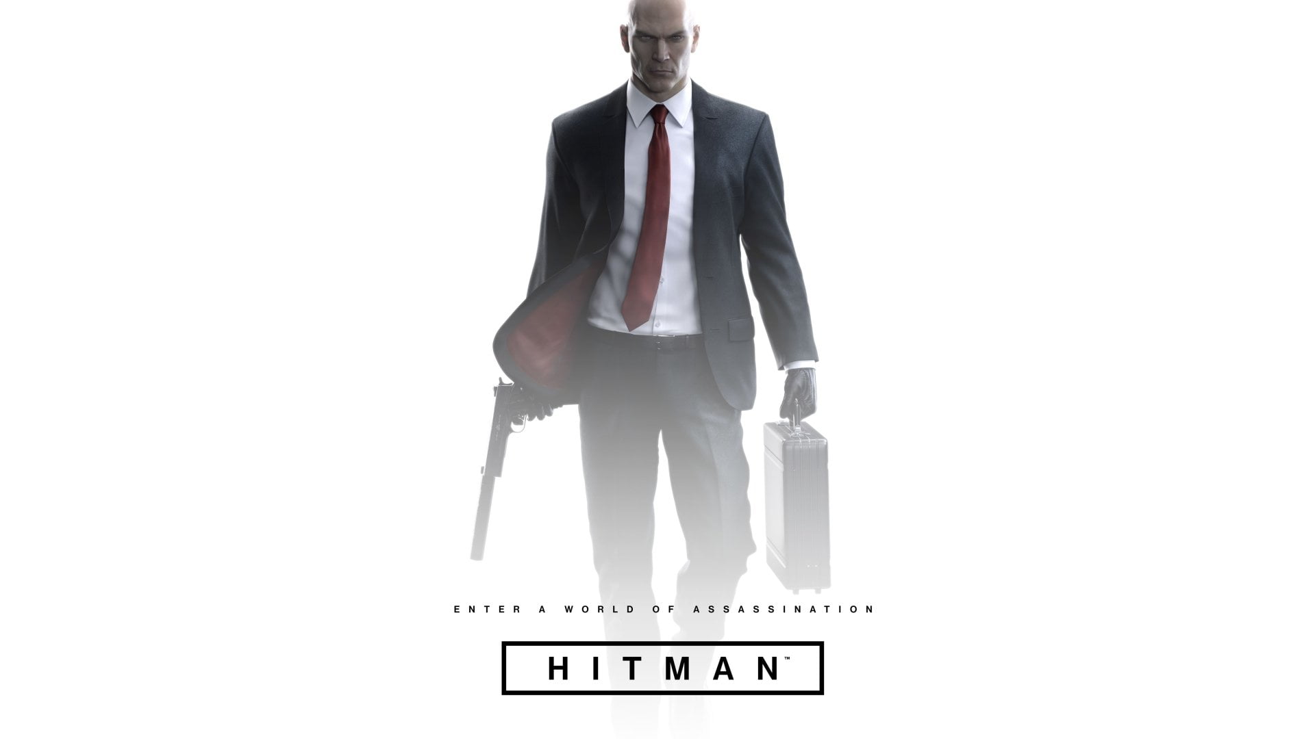 studio shot, indoors, adult, white background, males, business person, human representation, sign, Hitman, Agent 47, text, well-dressed, copy space, menswear, HD Wallpaper