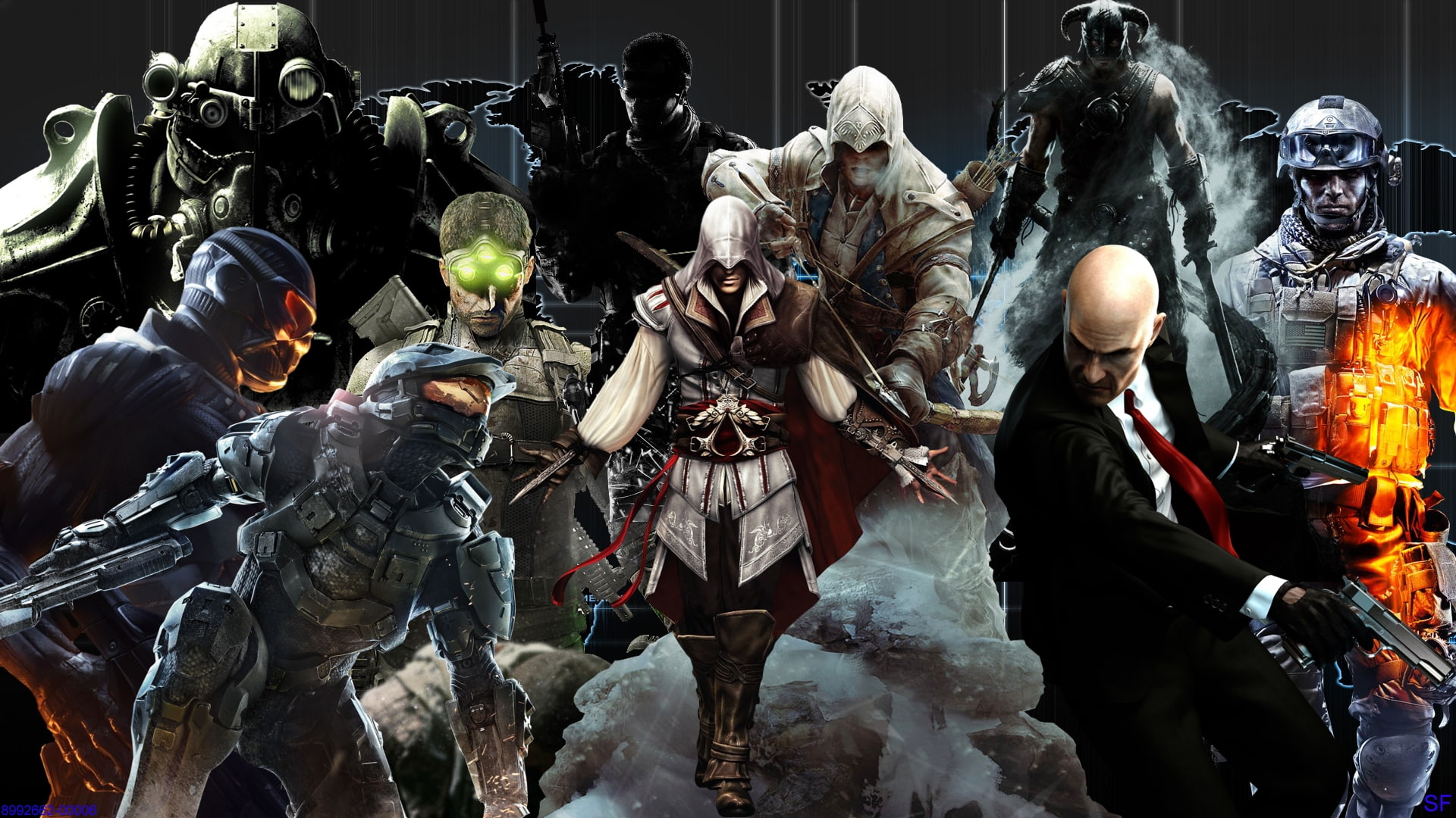 hitman, assassins, creed, splinter, 1080P, halo, video, battlefield, master, cell, chief, hd, art, agent, games, Assassins Creed, Video Games, fallout, HD Wallpaper