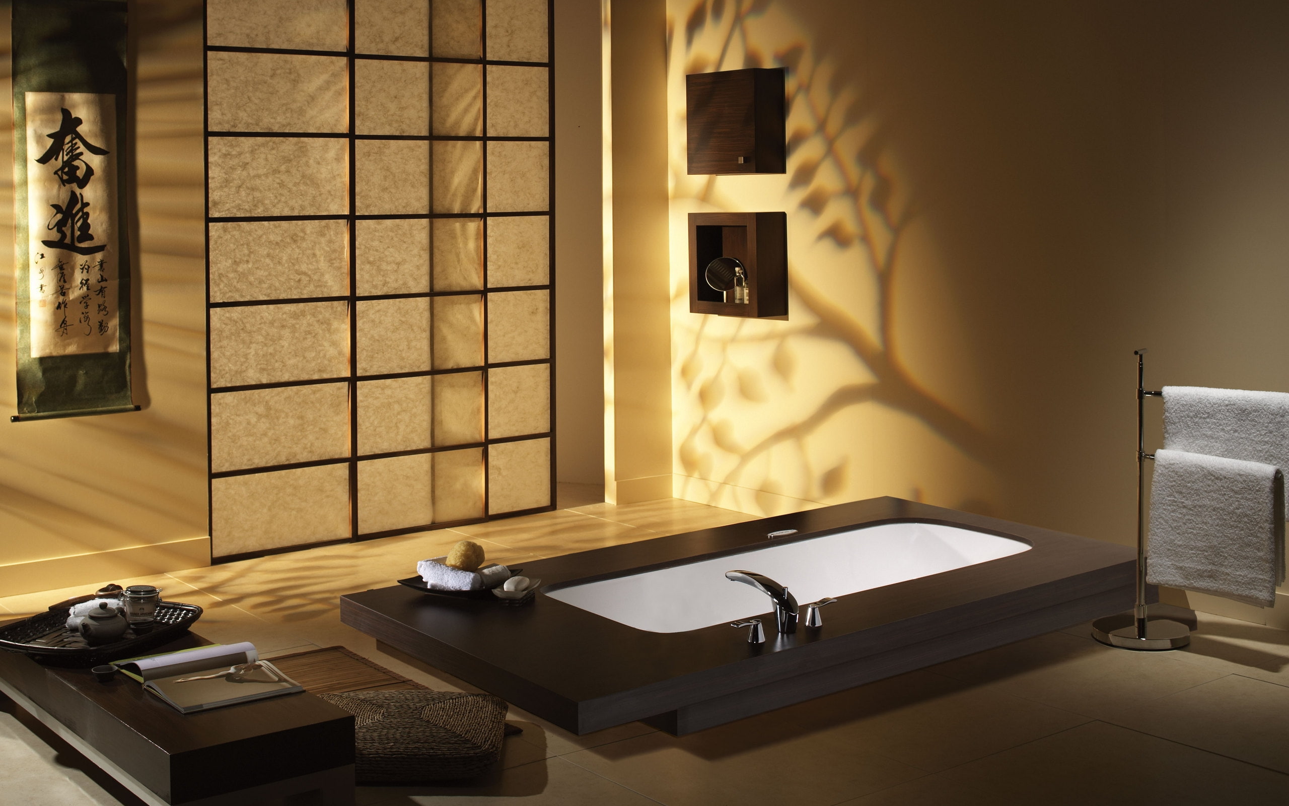 bath, room, bathroom, modern, 2K, house, HD Wallpaper