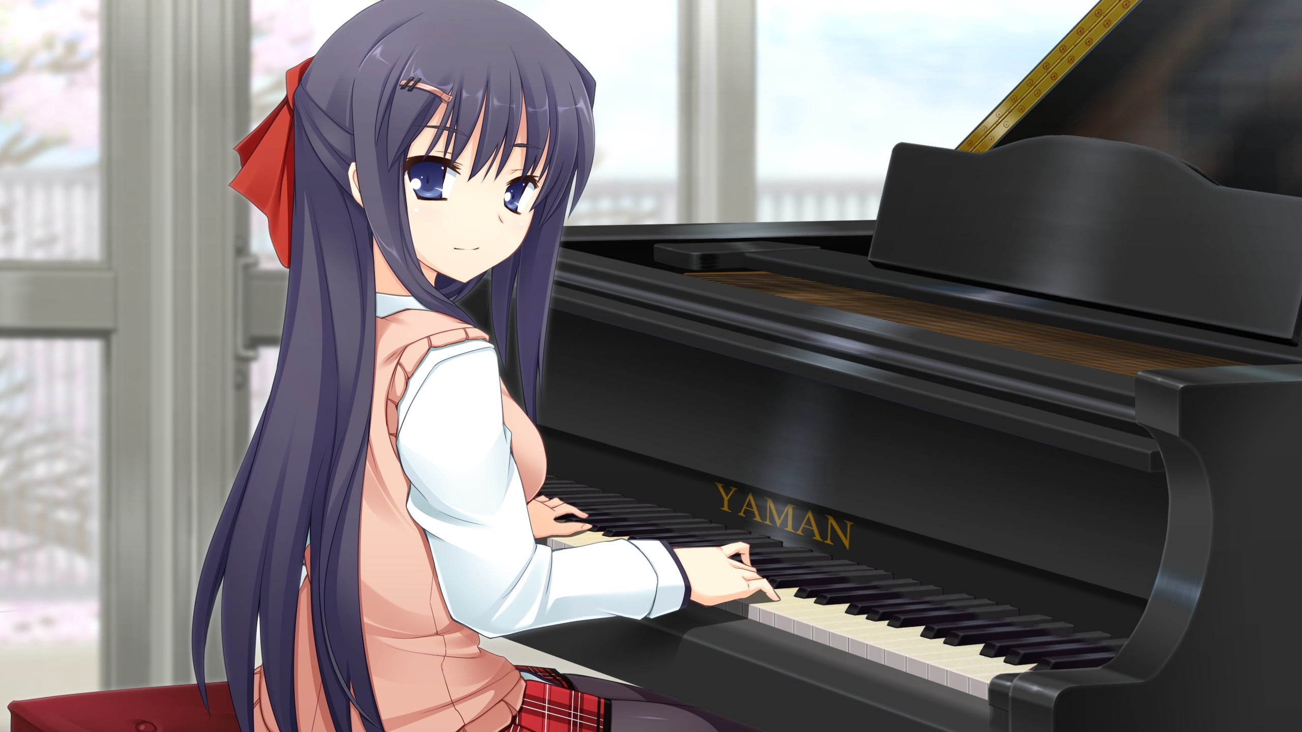 one Person, indoors, disguise, playing, women, grand Piano, musical Note, performance, mask, window, 2K, practicing, sound, females, smile, jazz Music, HD Wallpaper