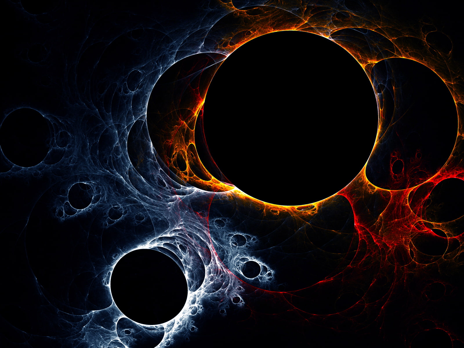 red, hd, yellow, abstract, molecules, 720P, colors, HD Wallpaper