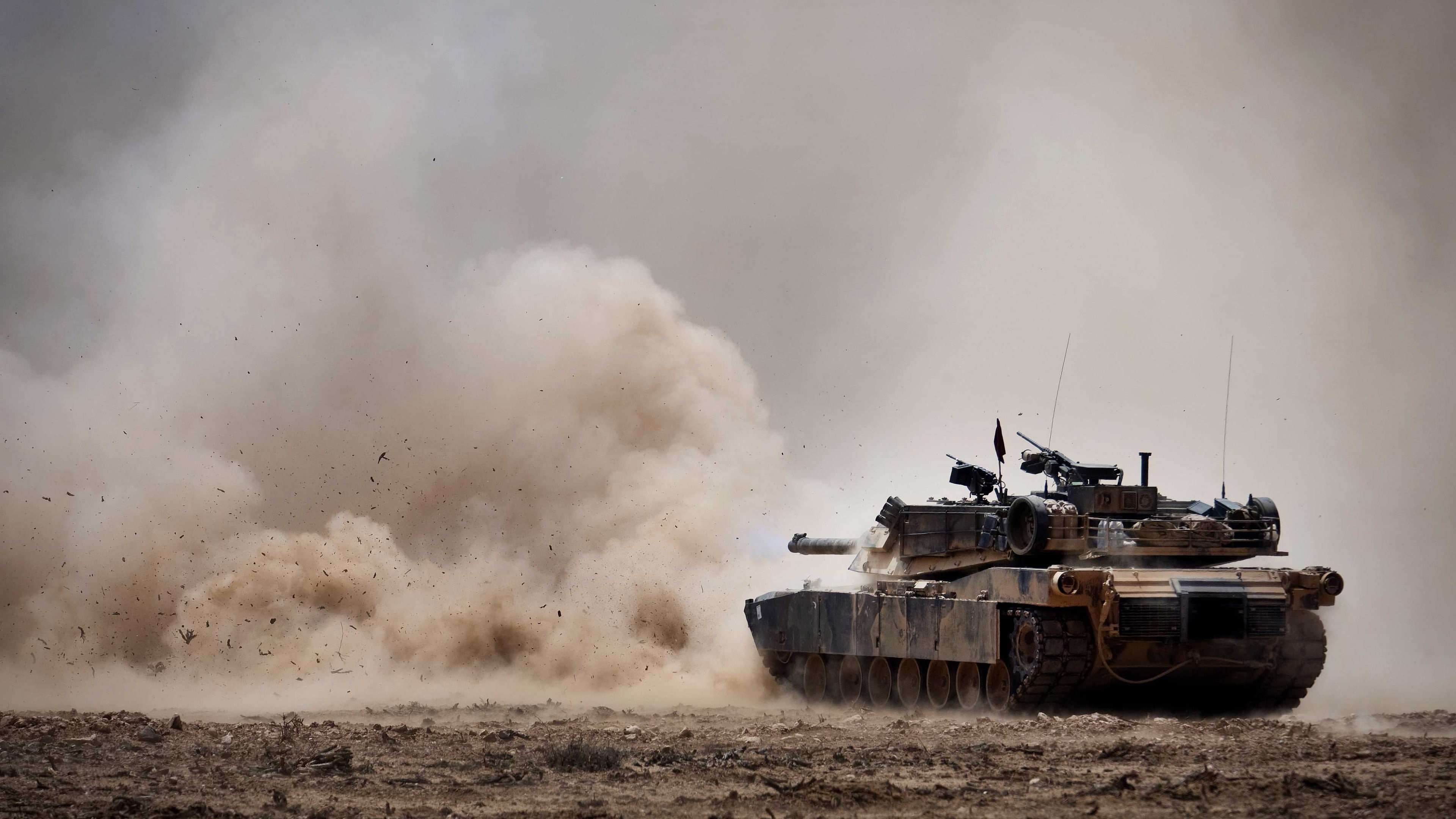 time, day, battle, tank, desert, brown, photo, U.S. Army, Abrams M1A1, 4K, HD Wallpaper