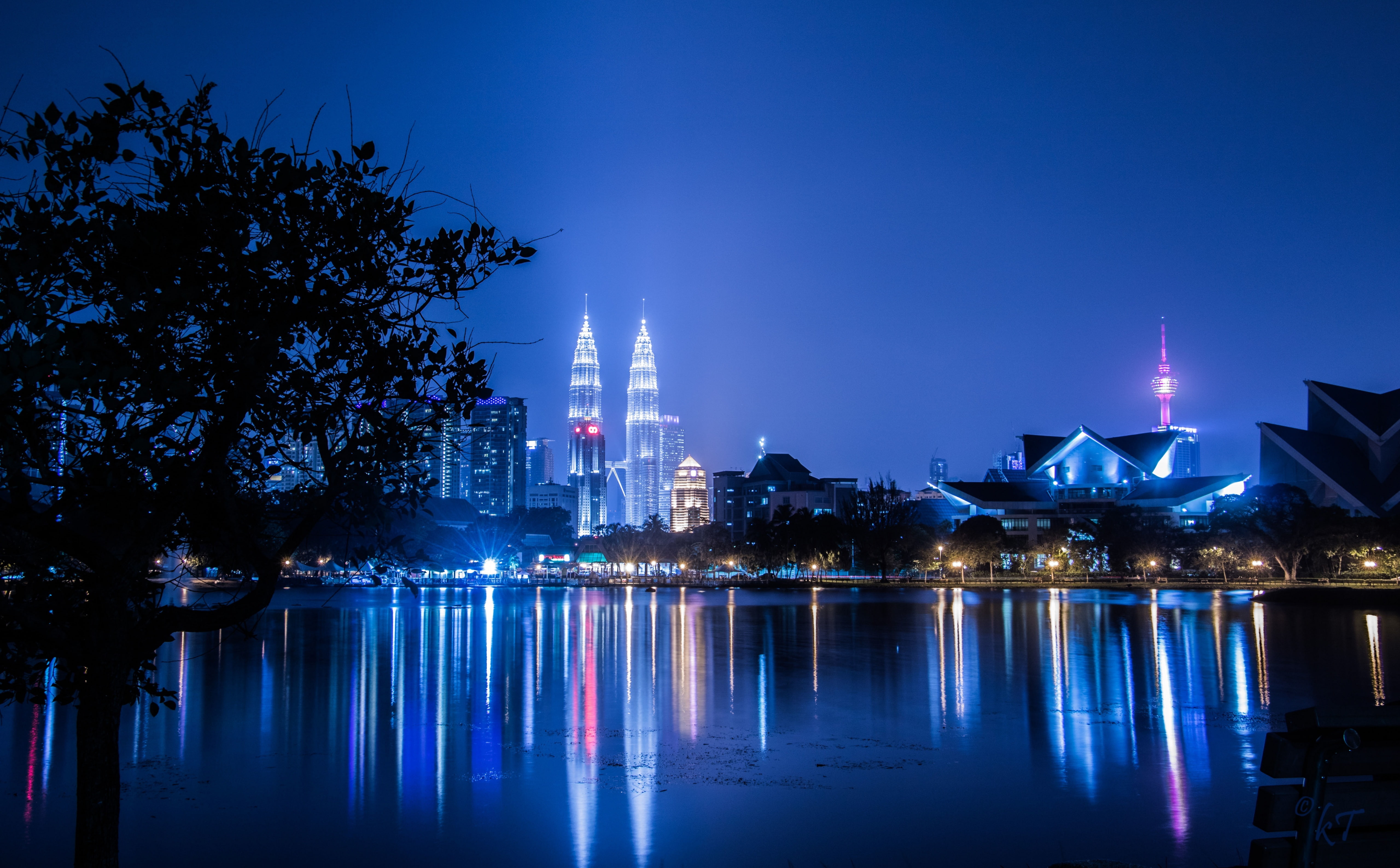 kl tower, 5K, waterfront, city, lake, built structure, no people, petronas, tower, plant, office building exterior, tree, beautiful, building, outdoors, HD Wallpaper