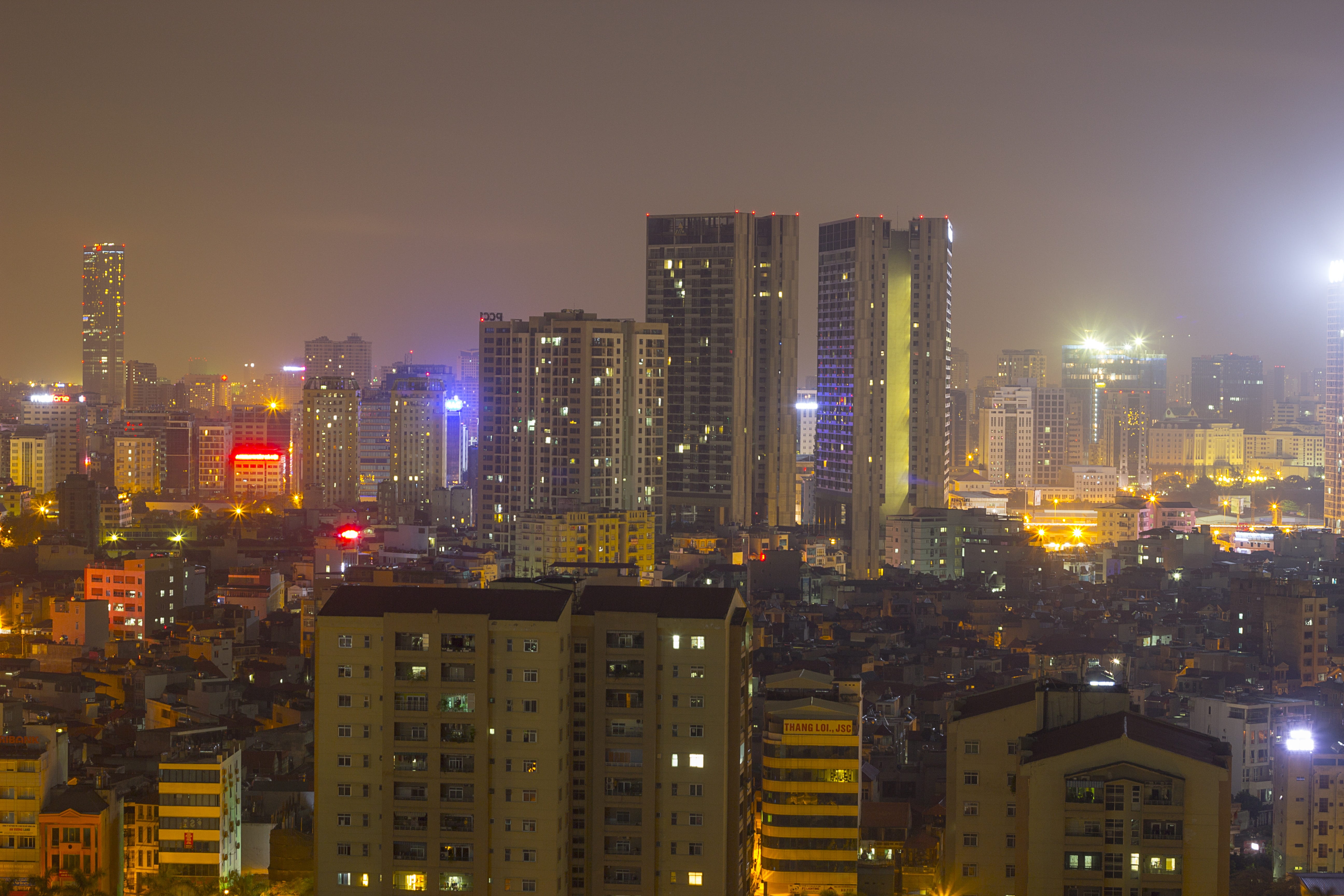 modern, City, cityscape, built structure, crowded, office building exterior, financial district, night, light, Urban Area, building exterior, city life, HD Wallpaper