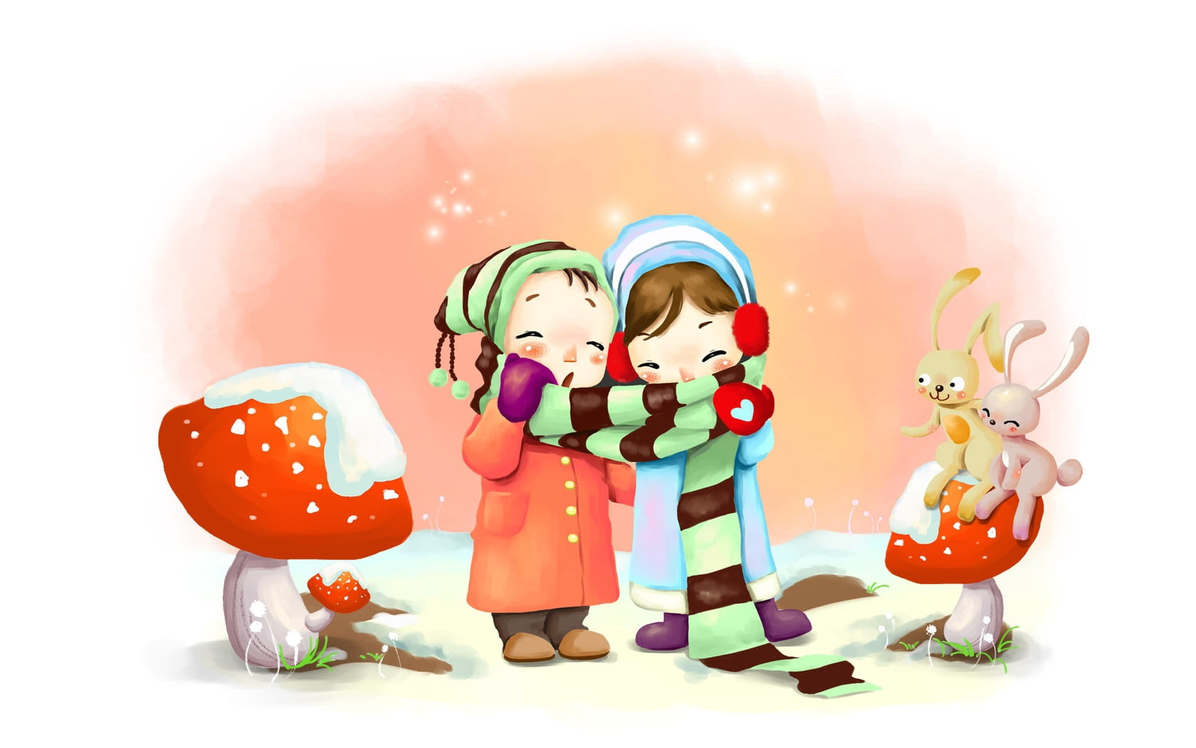 season, indoors, white Background, toy, 720P, girls, clip, multi Colored, winter, food, rabbits, art, females, studio shot, people, representation, cultures, HD Wallpaper