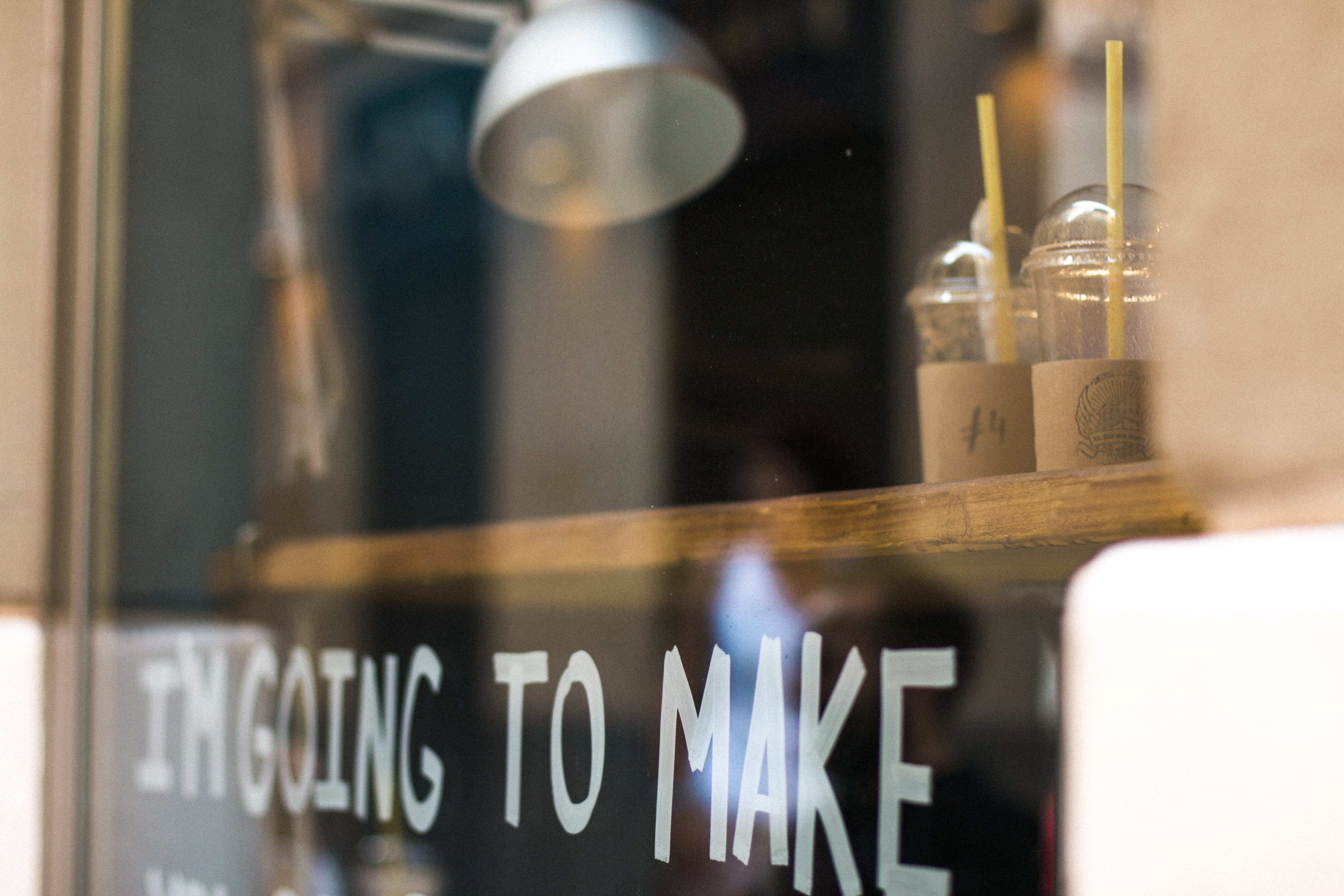business, drink, selective focus, lifestyle, glass, window, container, refreshment, coffe time, 5K, going, print, food and drink, shelf, restaurant, make, HD Wallpaper