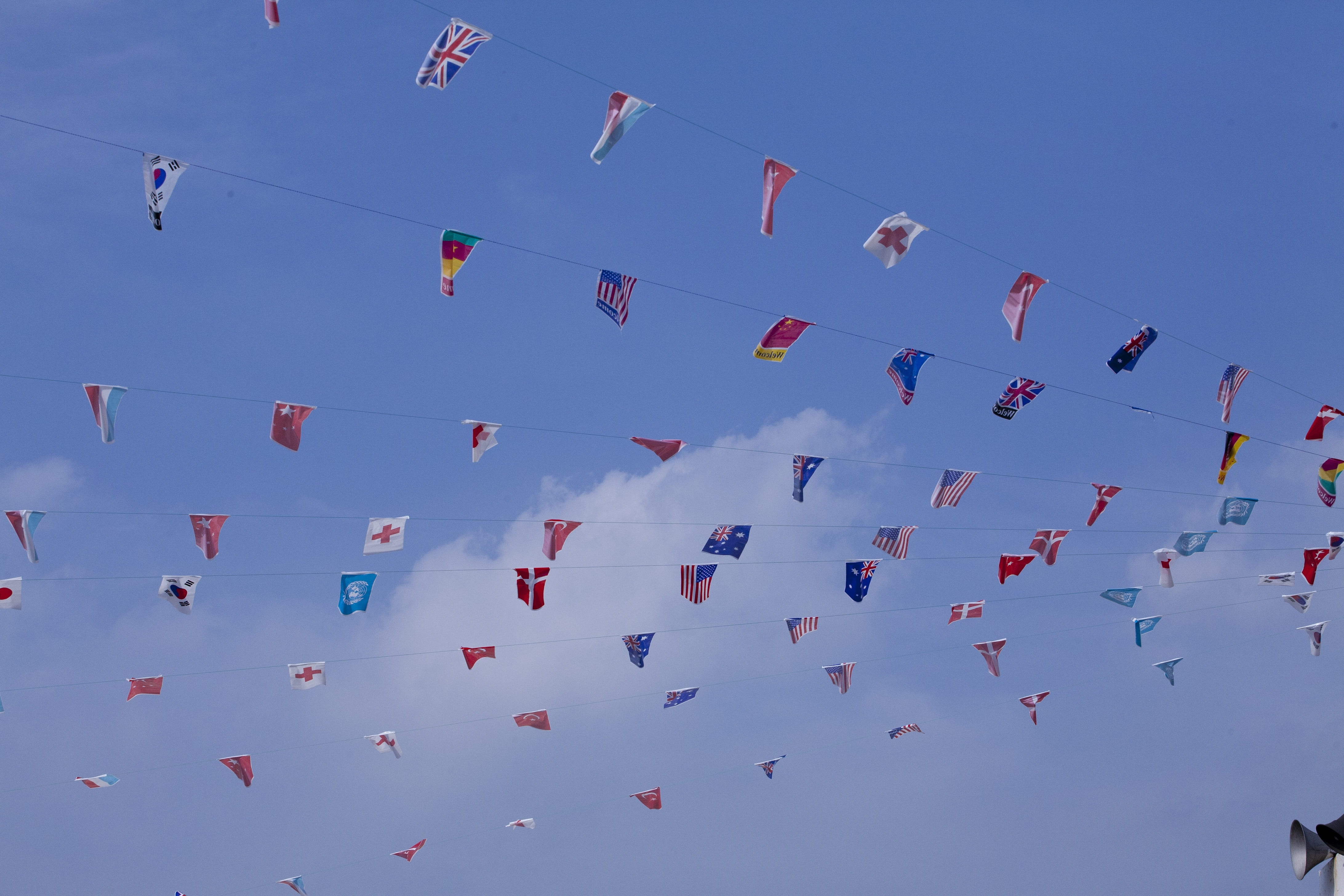nature, cloud - sky, decoration, streamer, no people, multi colored, holiday - event, wind, school activities association, large group of objects, day, HD Wallpaper