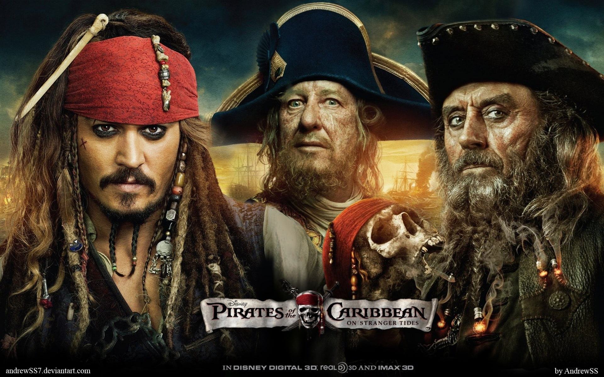 Pirate, Three, Caribbean, 1080P, pirates, HD Wallpaper