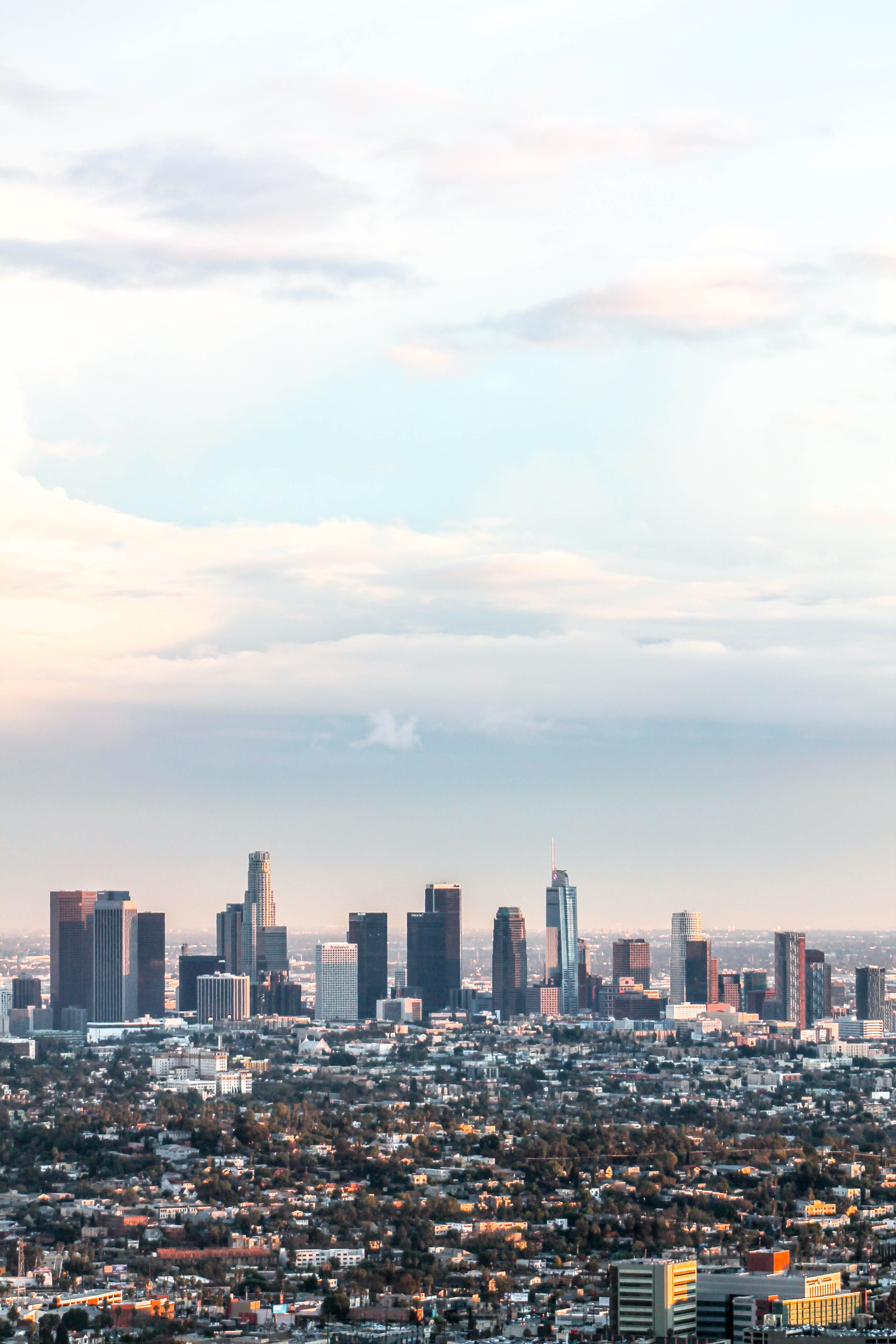 architecture, building exterior, Los Angeles City, built structure, Los Angeles, urban skyline, united states, Skyline, residential district, Cities, landscape, Phone HD Wallpaper