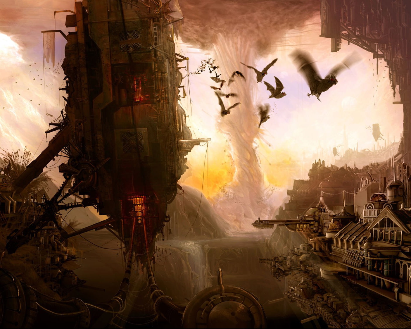 720P, tornado, mouse, volatile, the city, destruction, HD Wallpaper