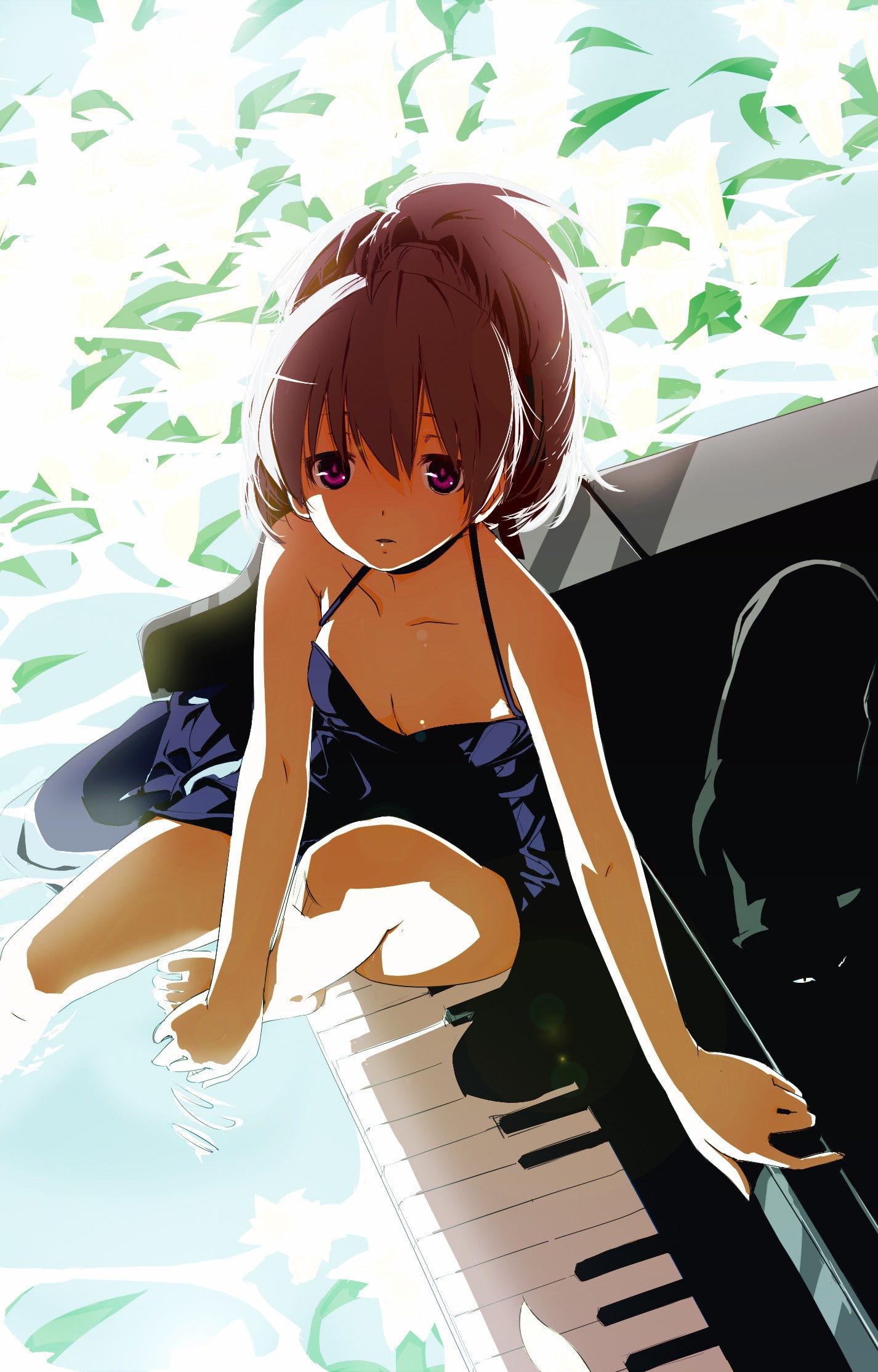 offspring, beauty, women, nature, sitting, child, pool, full length, anime, one person, emotion, fun, clothing, childhood, water, Darker than Black, 1080P, Phone HD Wallpaper