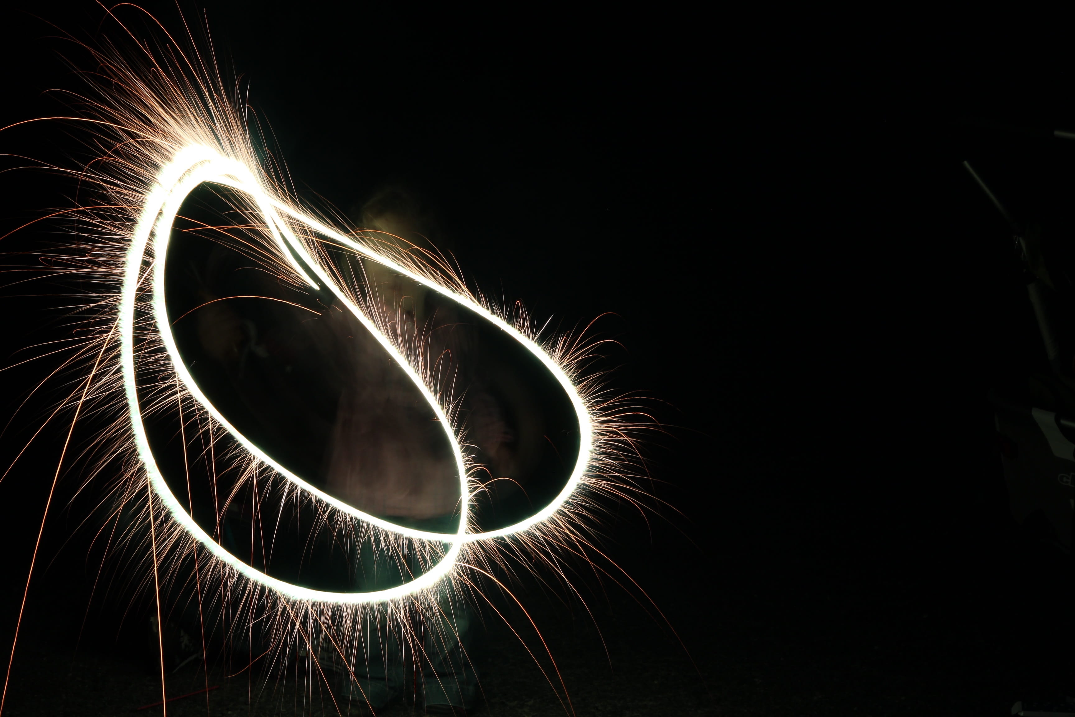 nature, outdoors, Match, burning, black background, blurred motion, light - natural phenomenon, creativity, light painting, motion, circle, arts culture and entertainment, HD Wallpaper