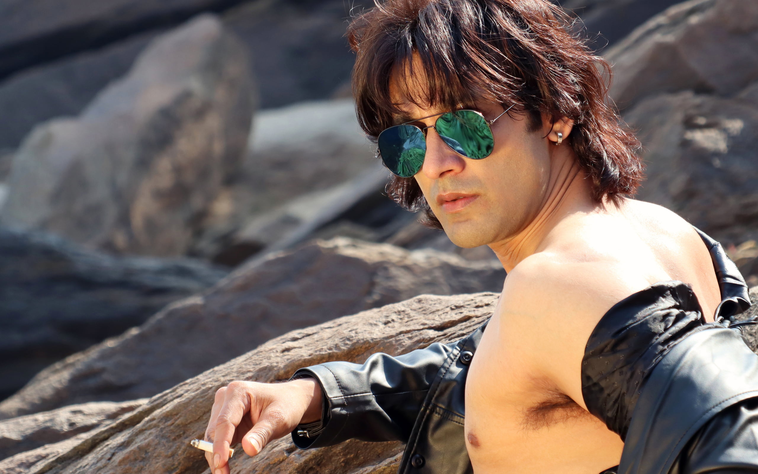 Stylish, rajkumar patra, model, Bengali actors, 2K, sunglasses, long hair, Indian actors, Fashion model, Sexy male, HD Wallpaper