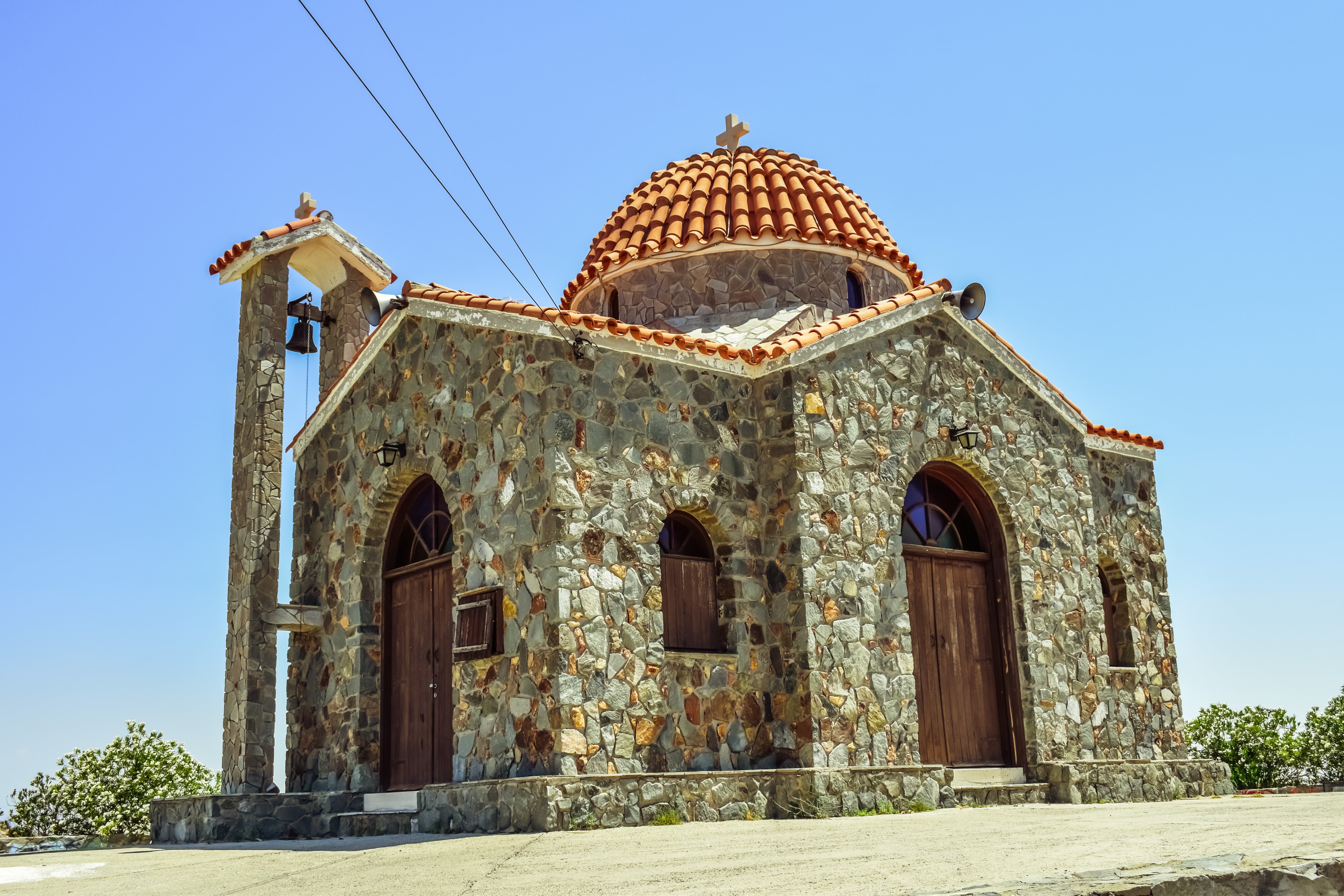 religion, ayia varvara, sky, the past, pilgrimage, christianity, outdoors, entrance, spirituality, orthodox, blue, history, building exterior, place of worship, HD Wallpaper