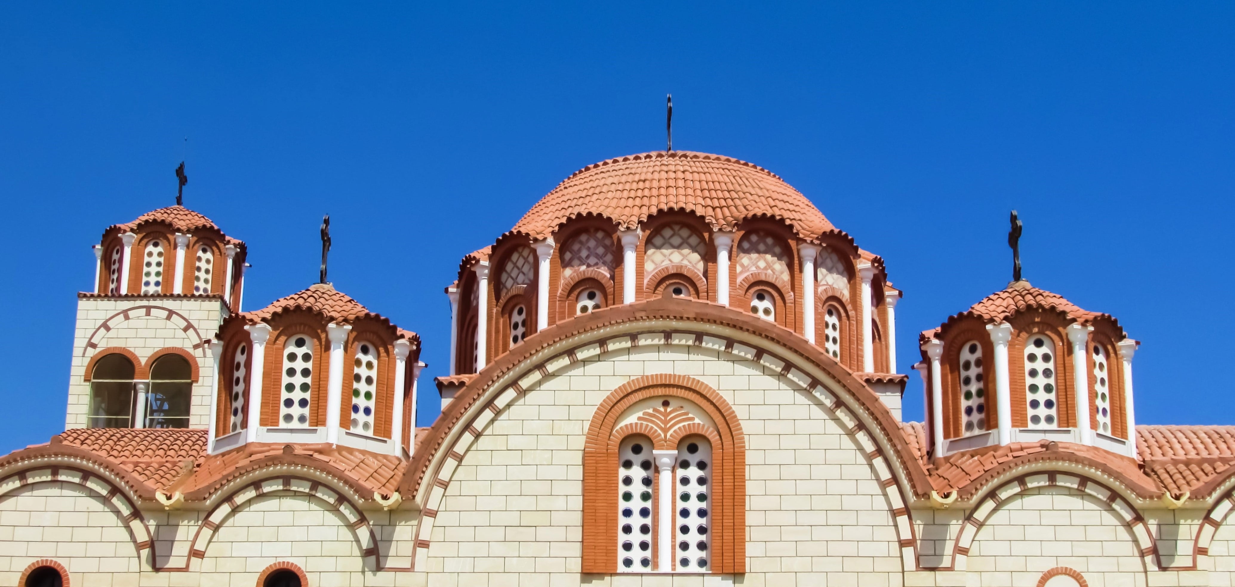 church, visit, history, ayia varvara, building exterior, paralimni, city, architecture, no people, religion, orthodox, dome, arch, nature, outdoors, building, HD Wallpaper