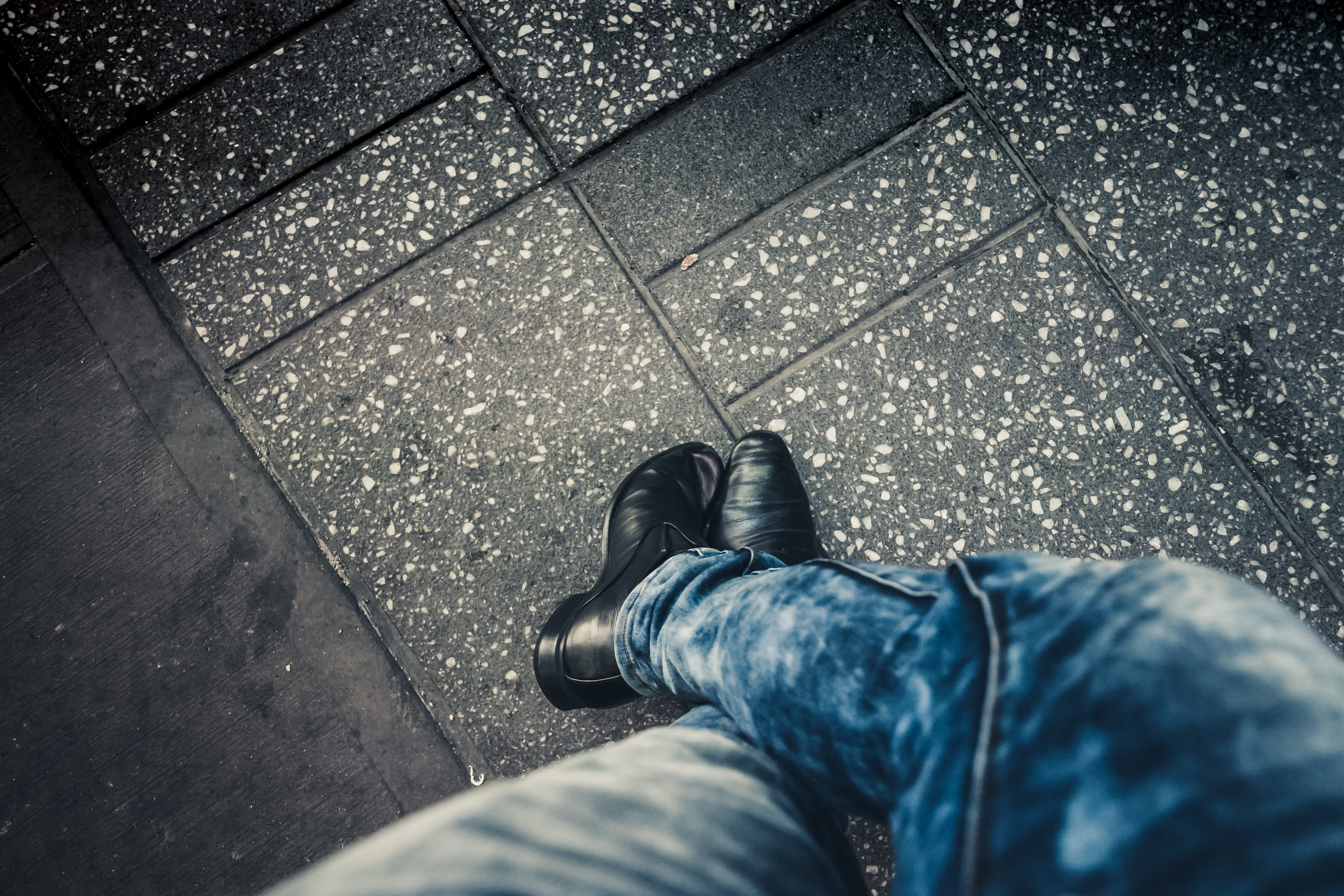 footpath, floor, city, united states, new york, human body part, casual, body part, dof, texture, canon, human limb, downwards, focus, high angle view, HD Wallpaper