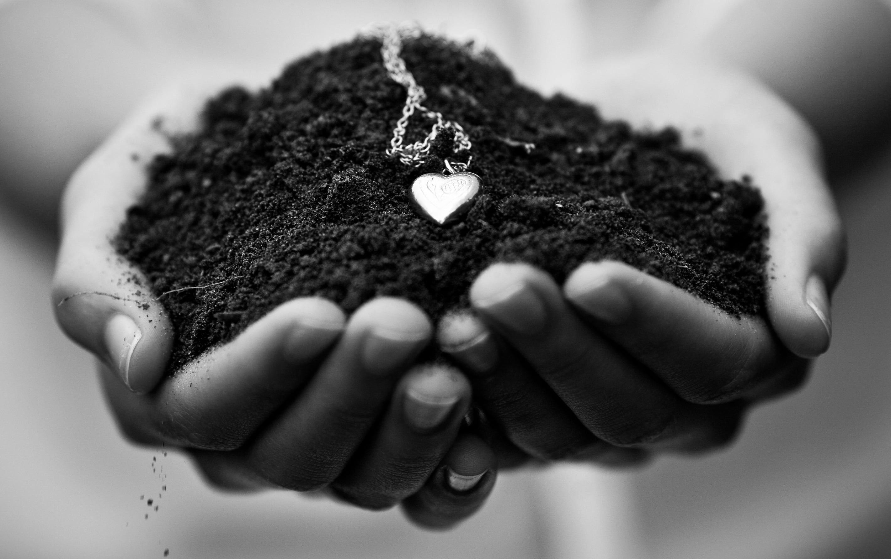 care, heart, handful, 2K, outdoors, positive emotion, earth, holding, cultivated, humus Soil, colored, close-up, pendant, environment, focus on foreground, HD Wallpaper